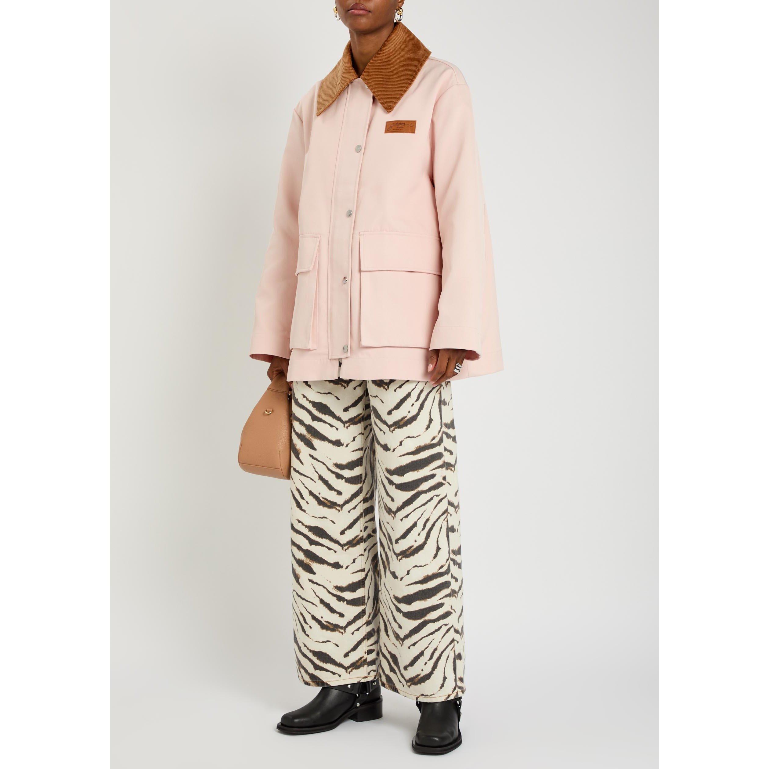 LIGHT PINK - Ganni - Women's Heavy Twill Barn Jacket - 5