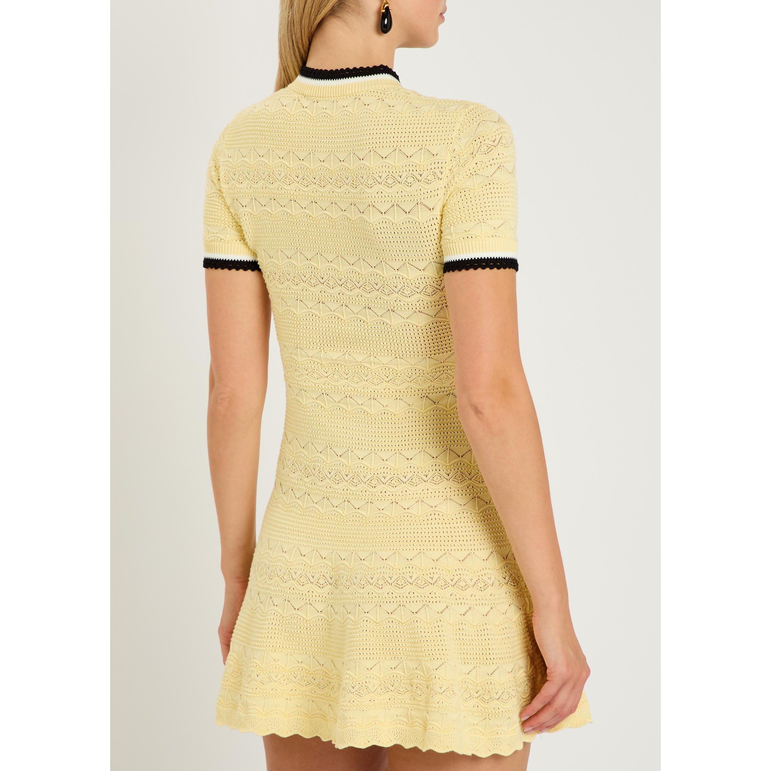 YELLOW - Self Portrait - SD POINTELLE KNIT MINI DRESS - 3