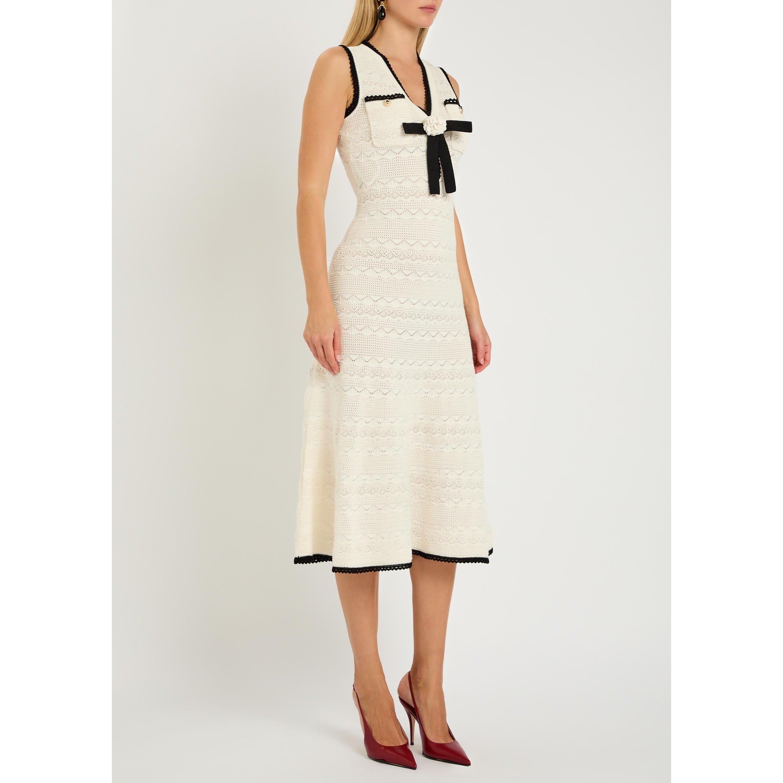 WHITE - Self Portrait - LD POINTELLE KNIT MIDI DRESS - 2