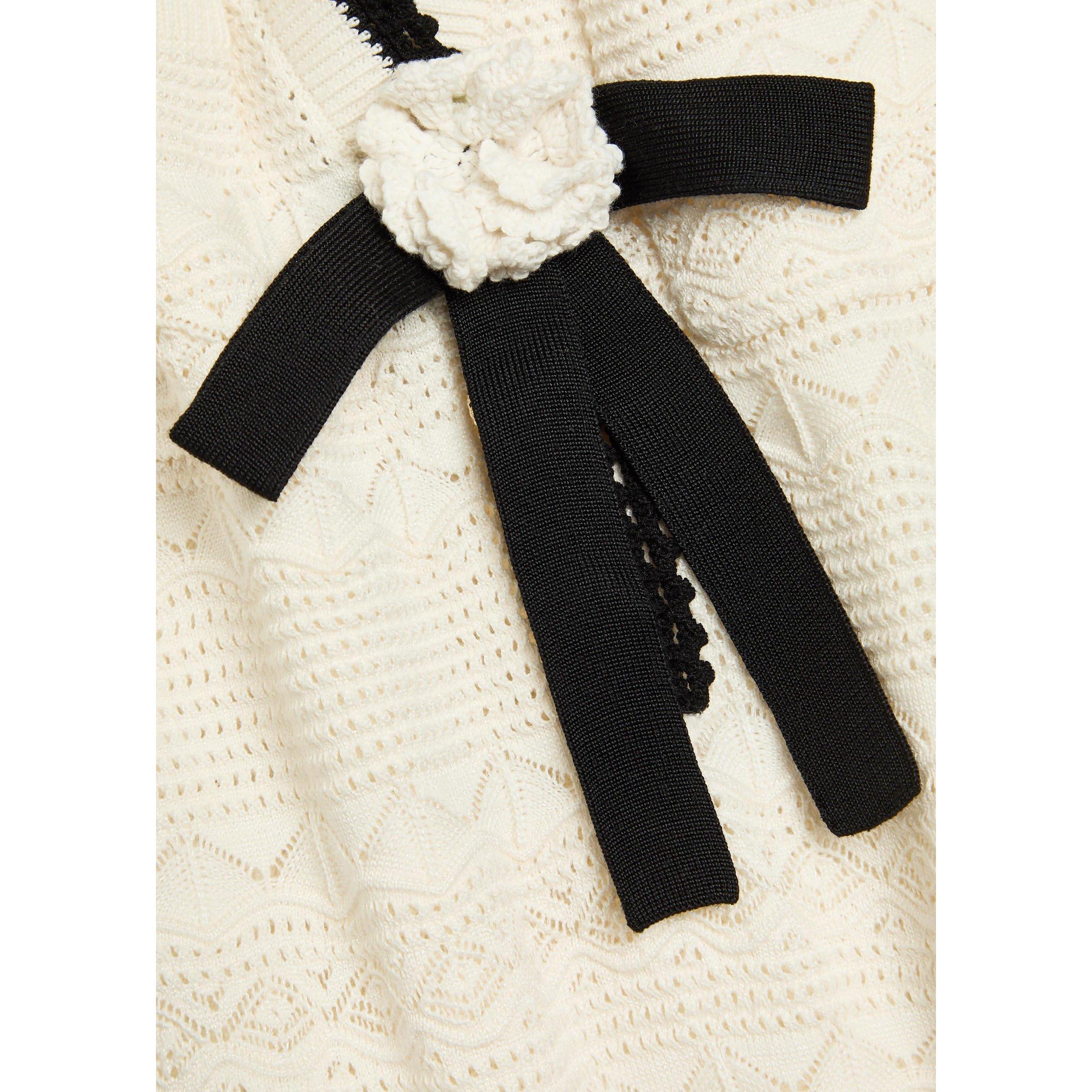 WHITE - Self Portrait - LD POINTELLE KNIT MIDI DRESS - 4
