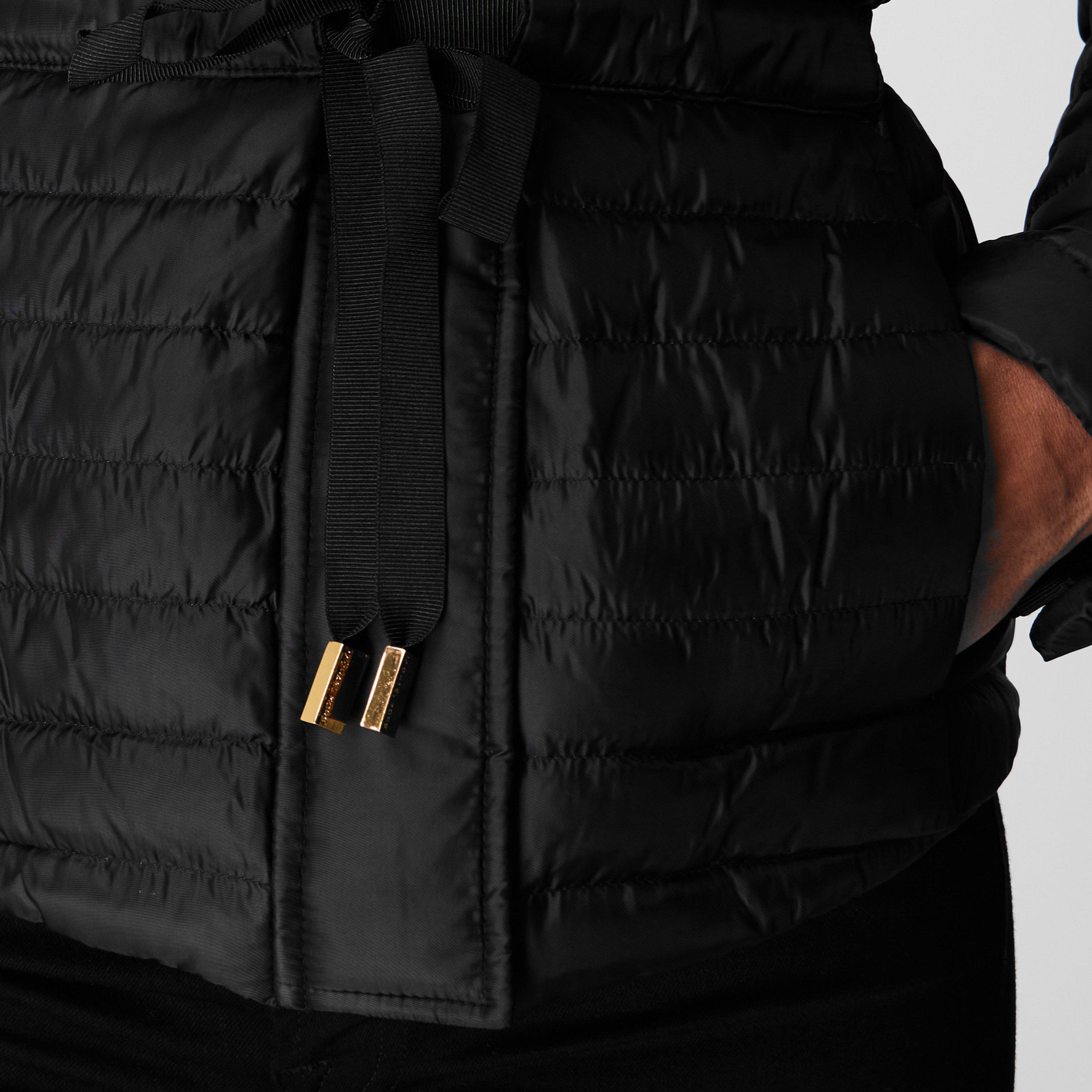 Michael kors black belted puffer coat online