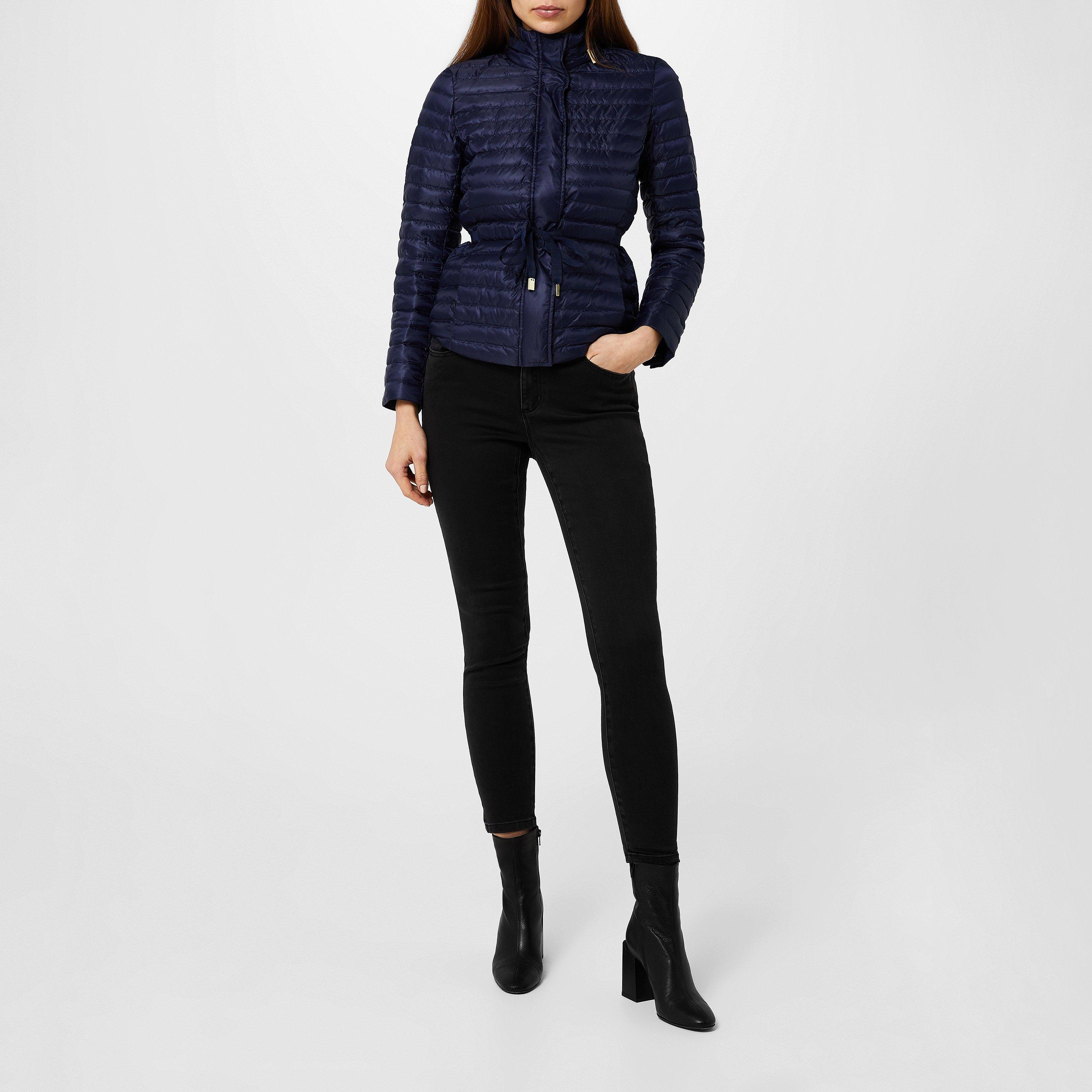 True Navy 456 - MICHAEL Michael Kors - Women's Belted Padded Water Resistant Down Short Puffer Jacket - 2