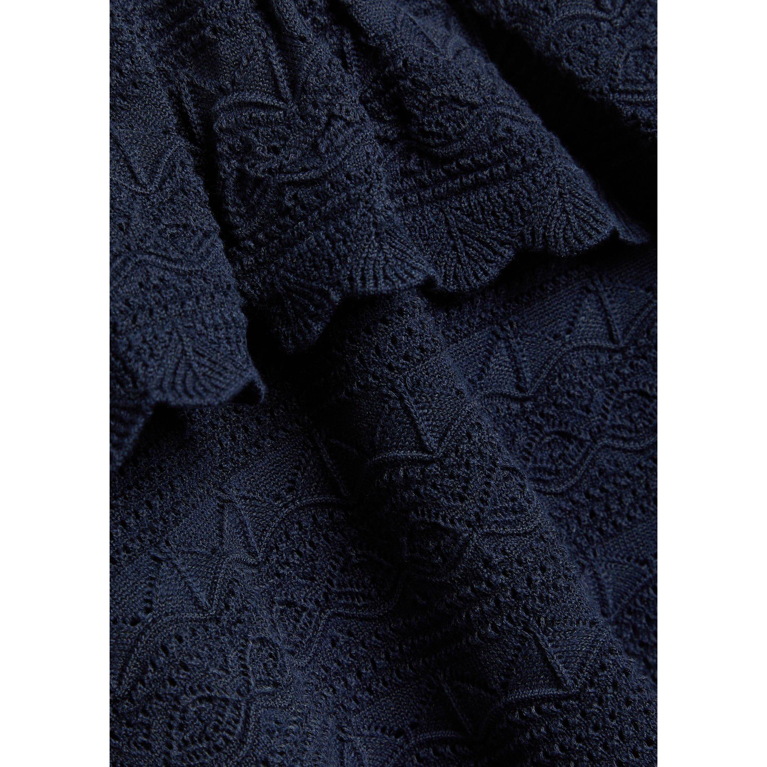 NAVY - Self Portrait - SD PEPLUM POINTELLE KNIT DRESS - 4