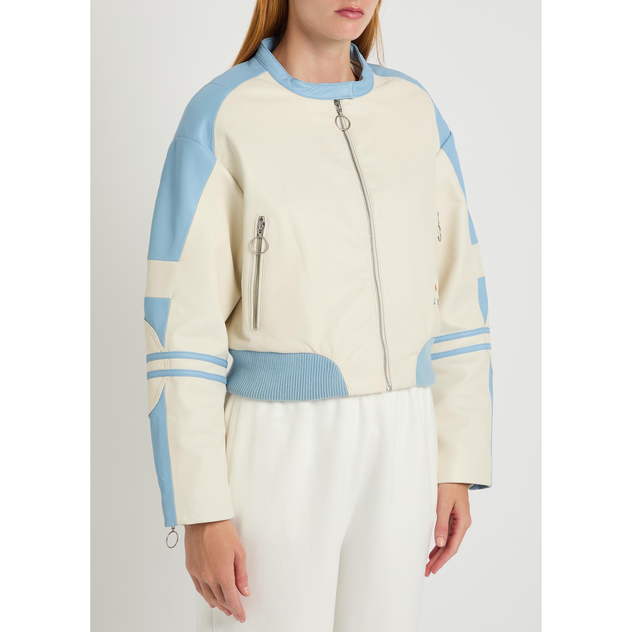 WHITE AND BLUE - AN Y2 - J BIKER JACKET - 2