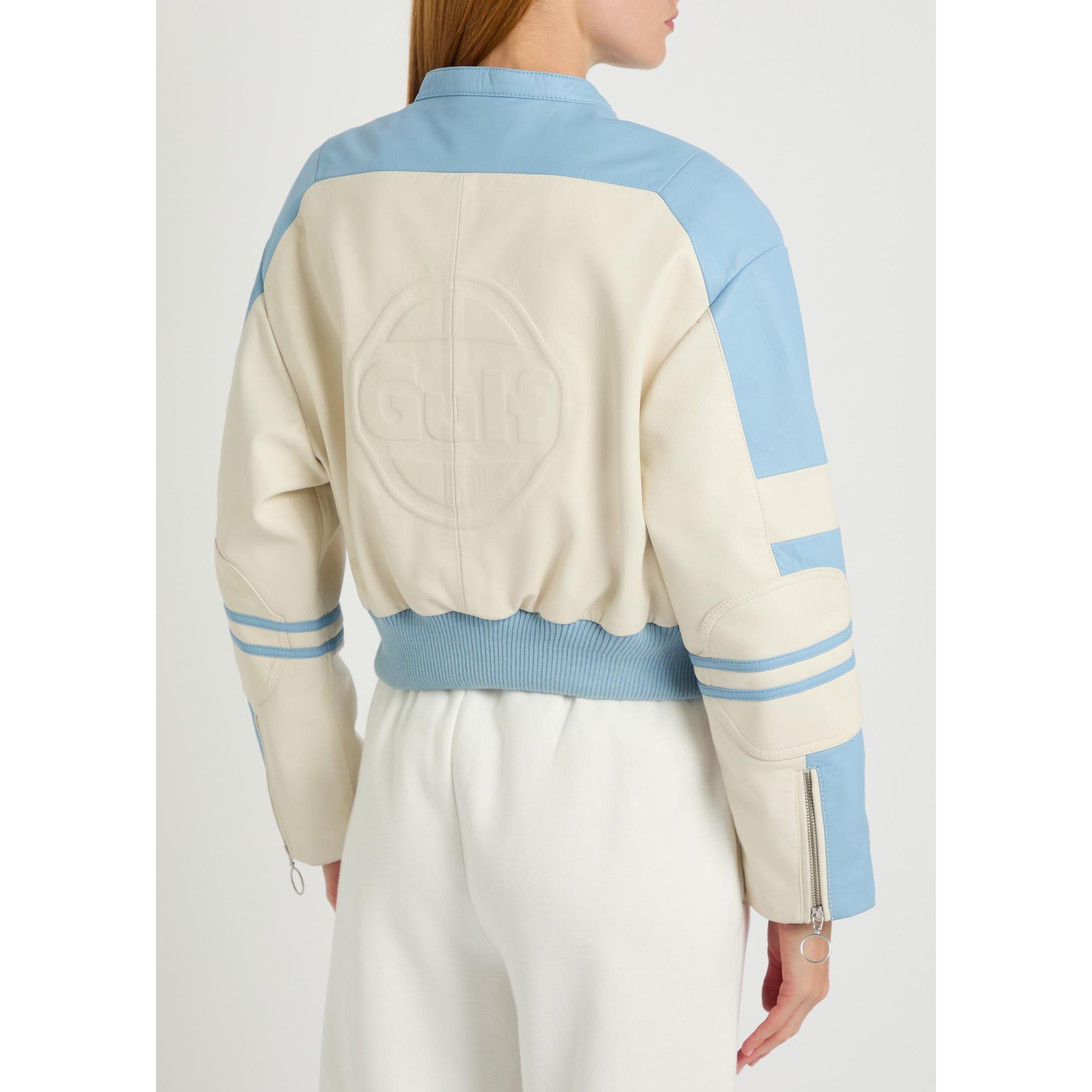 WHITE AND BLUE - AN Y2 - J BIKER JACKET - 3