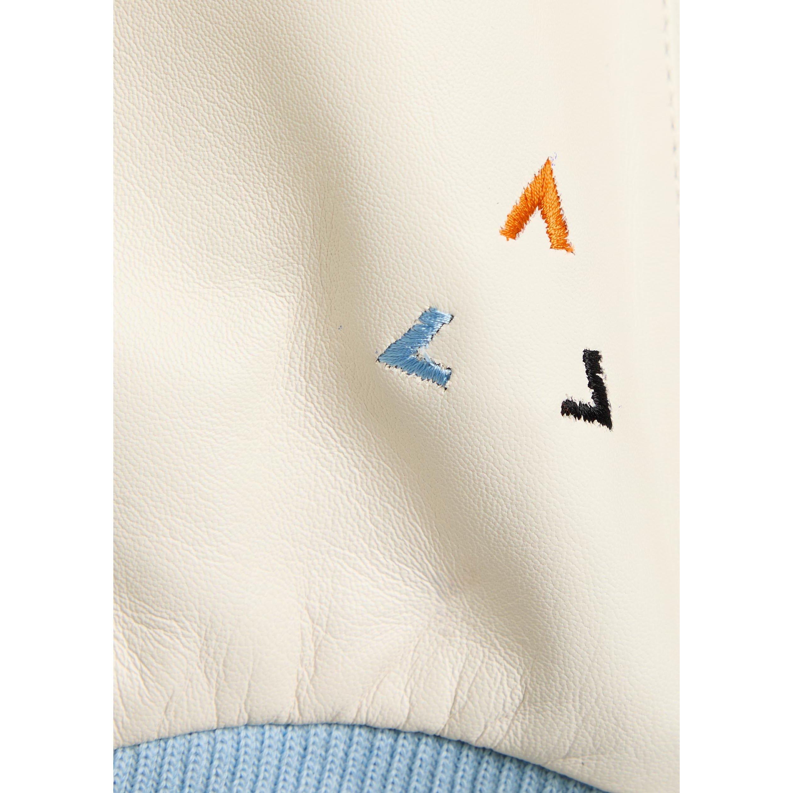 WHITE AND BLUE - AN Y2 - J BIKER JACKET - 4