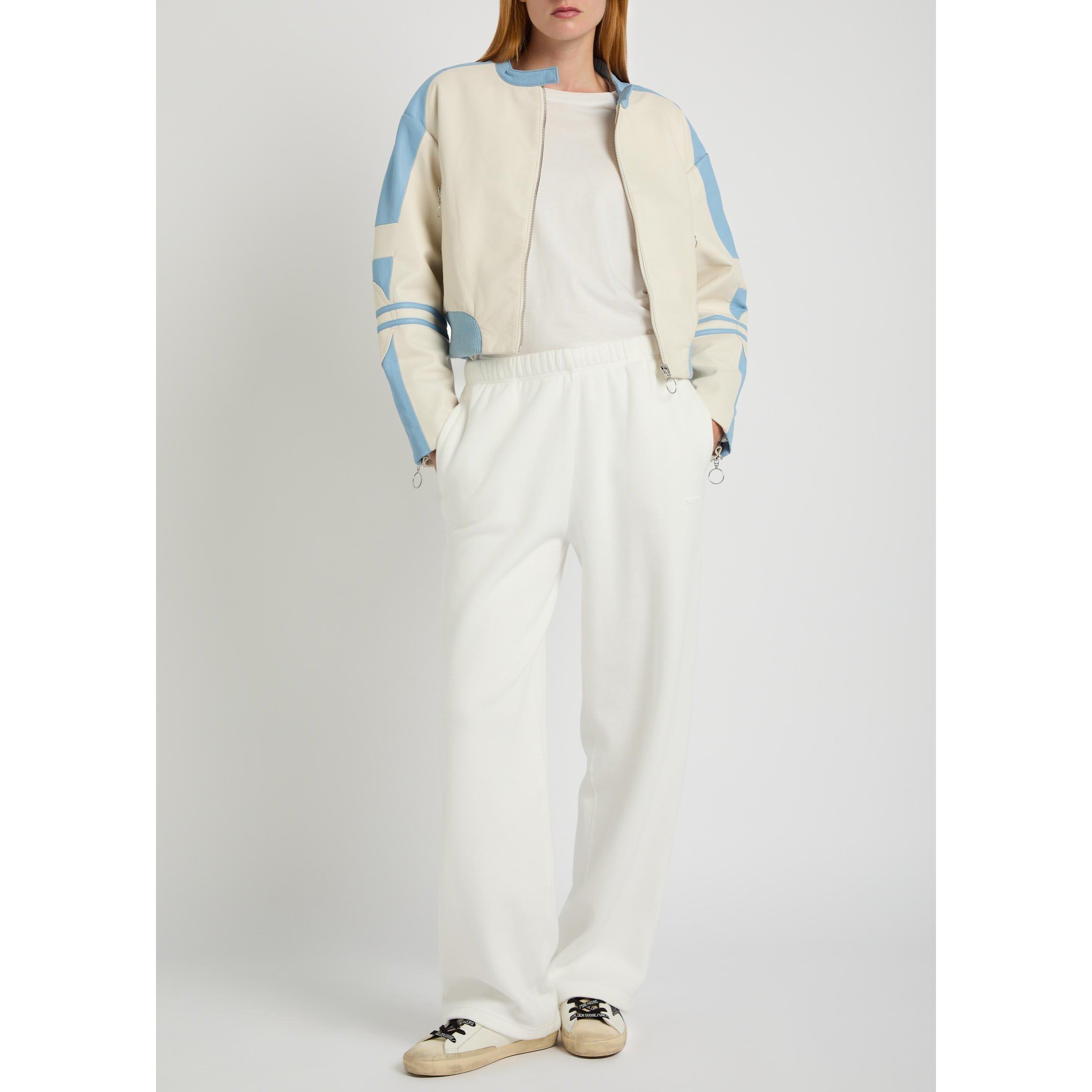 WHITE AND BLUE - AN Y2 - J BIKER JACKET - 5