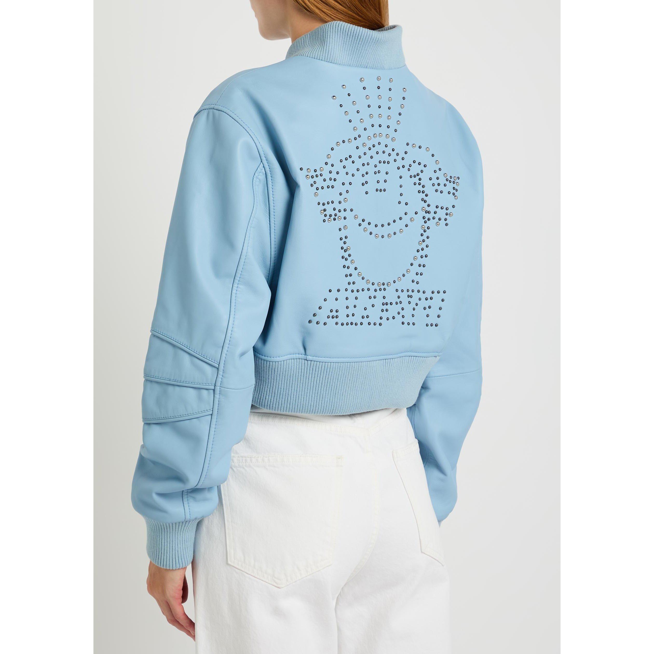 LIGHT BLUE - AN Y2 - J QUEEN CROP BOMBER JACKET - 3