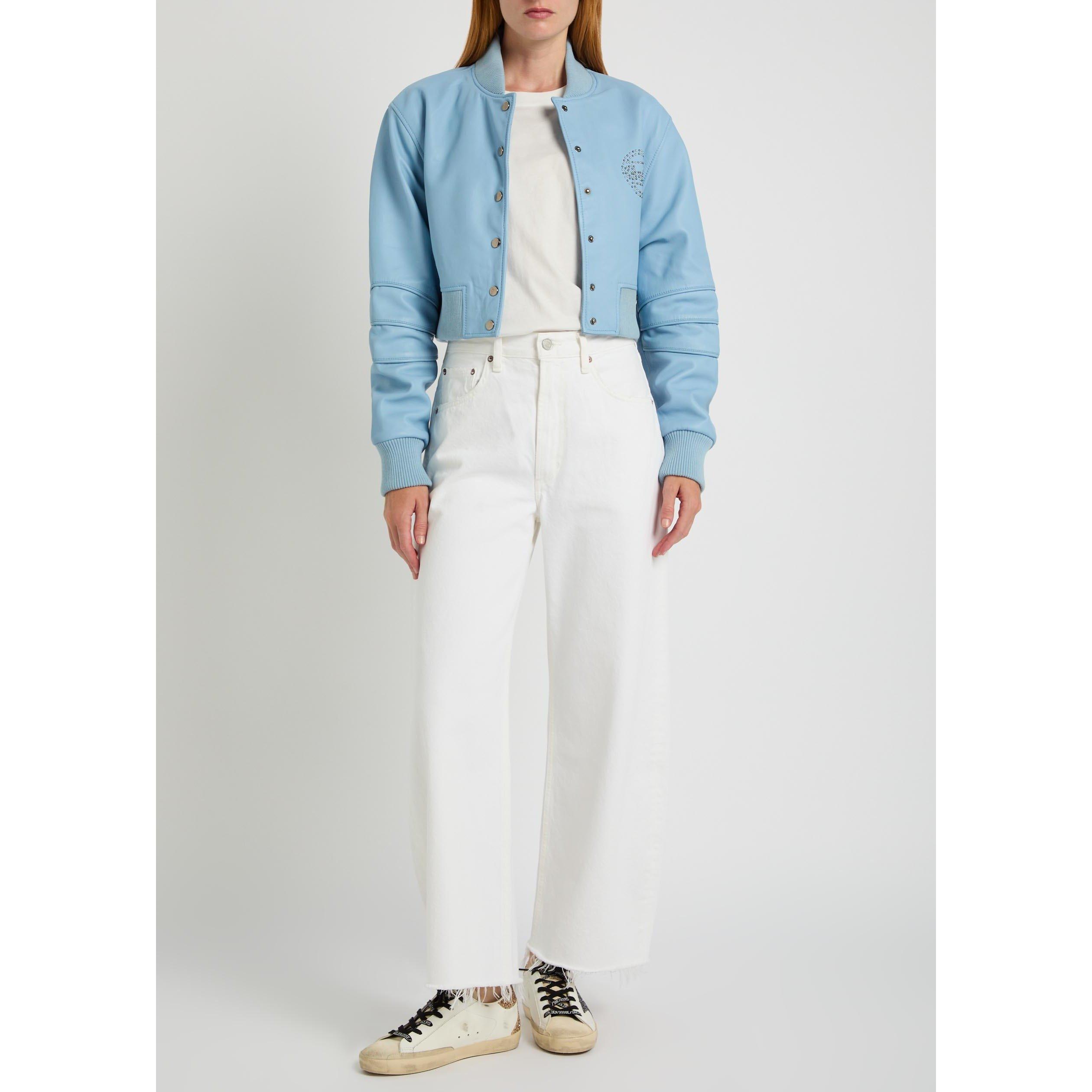 LIGHT BLUE - AN Y2 - J QUEEN CROP BOMBER JACKET - 5