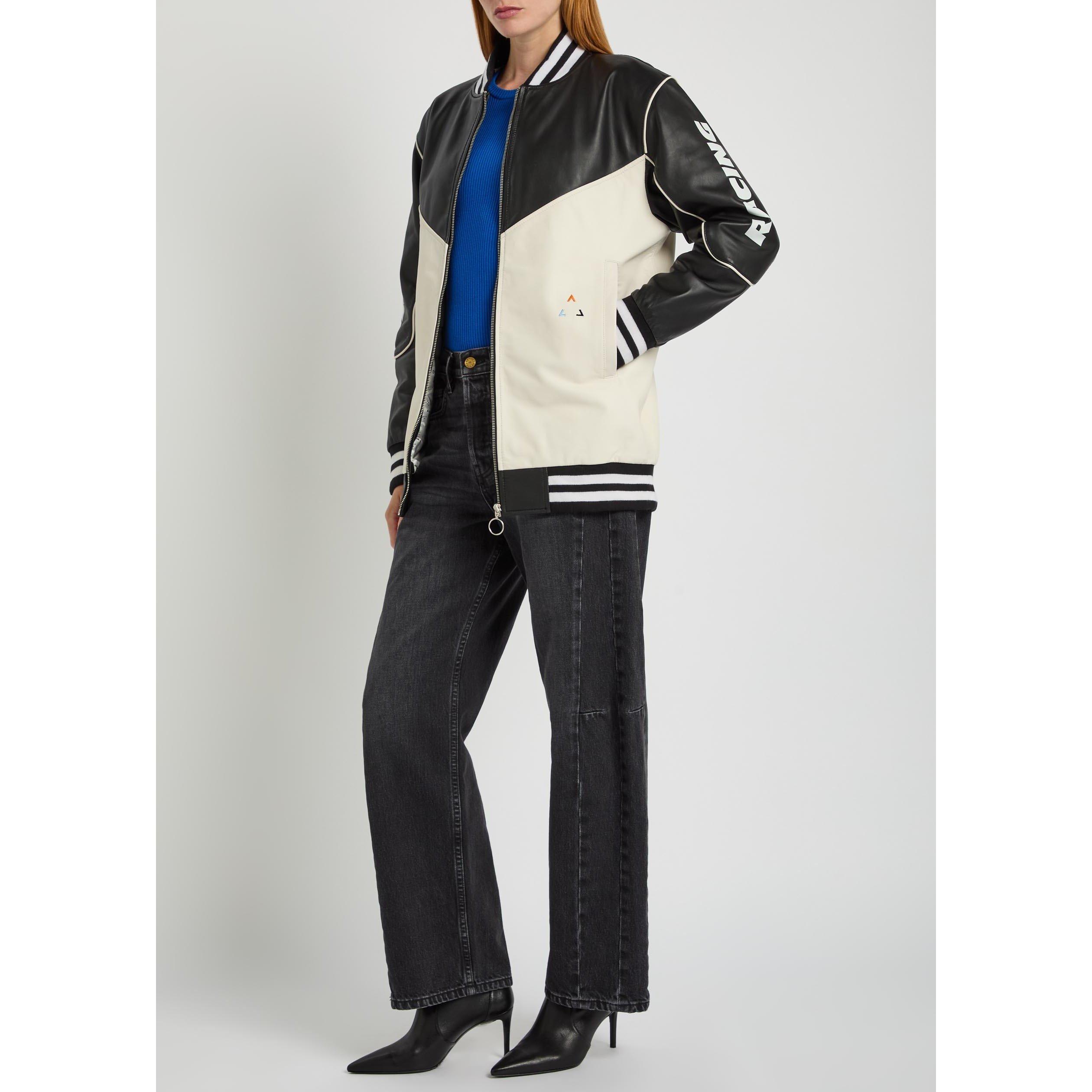 BLACK AND WHITE - AN Y2 - J RACING BOMBER JACKET - 5