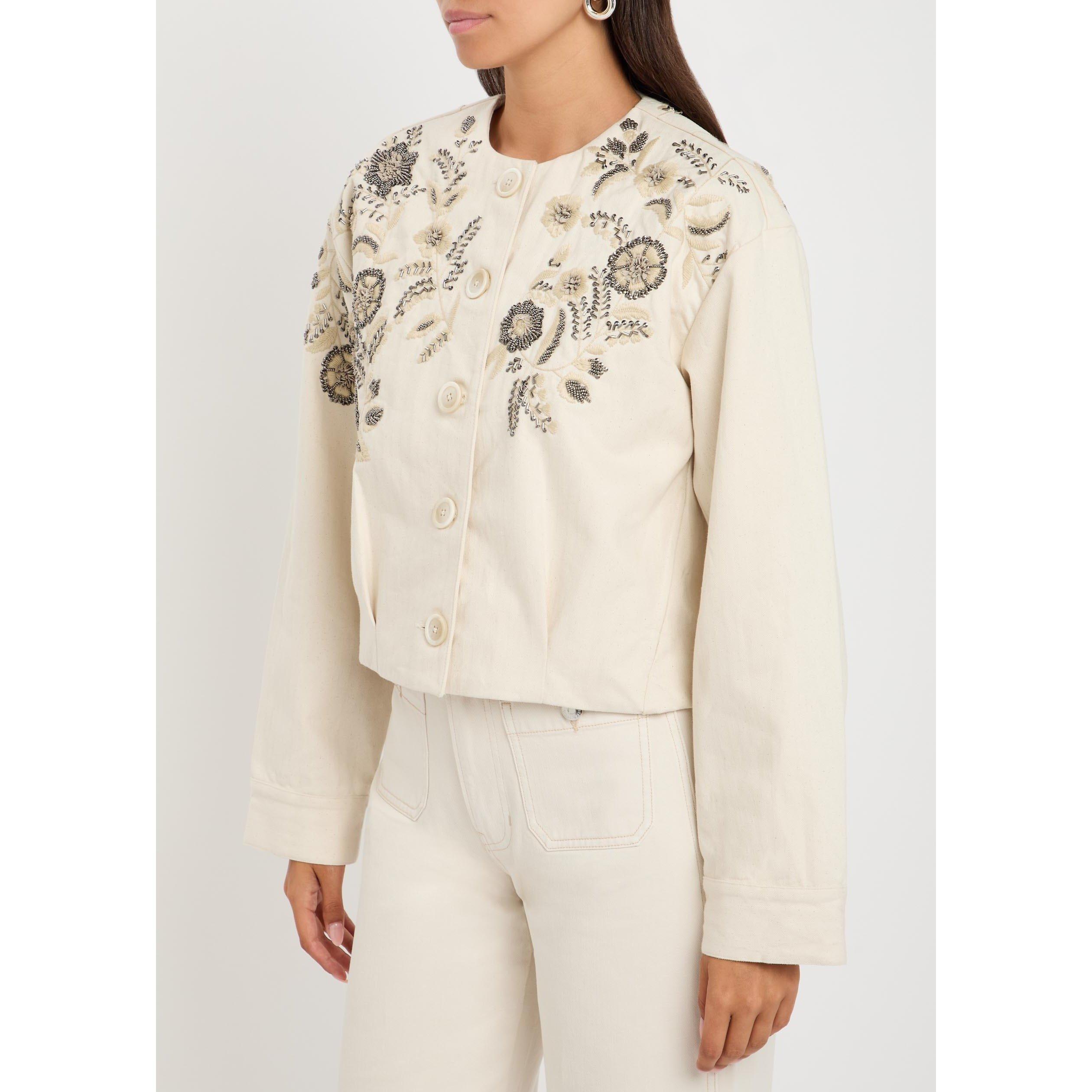 ECRU - Veronica Beard - Women's Emeren Cotton Oversized-Fit Jacket - 2