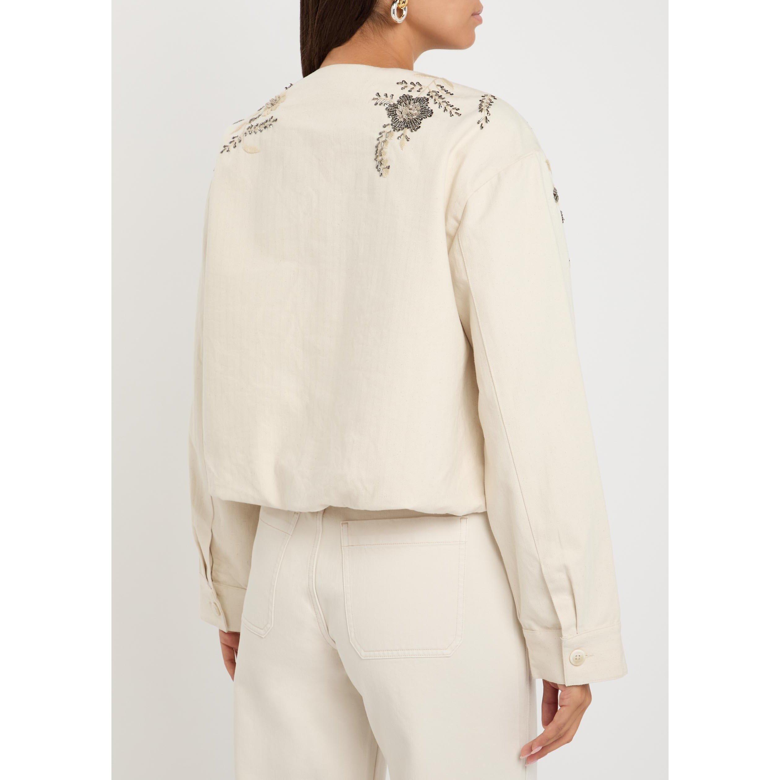 ECRU - Veronica Beard - Women's Emeren Cotton Oversized-Fit Jacket - 4