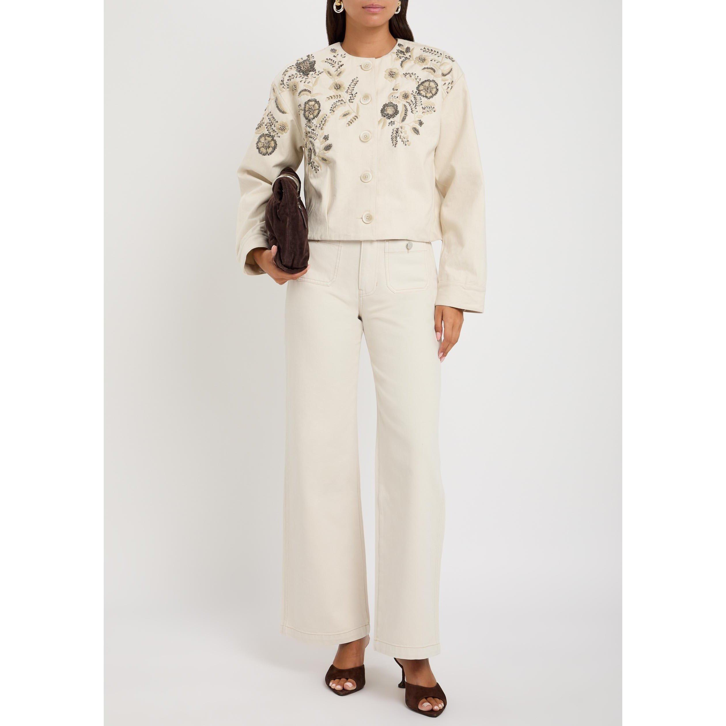 ECRU - Veronica Beard - Women's Emeren Cotton Oversized-Fit Jacket - 5