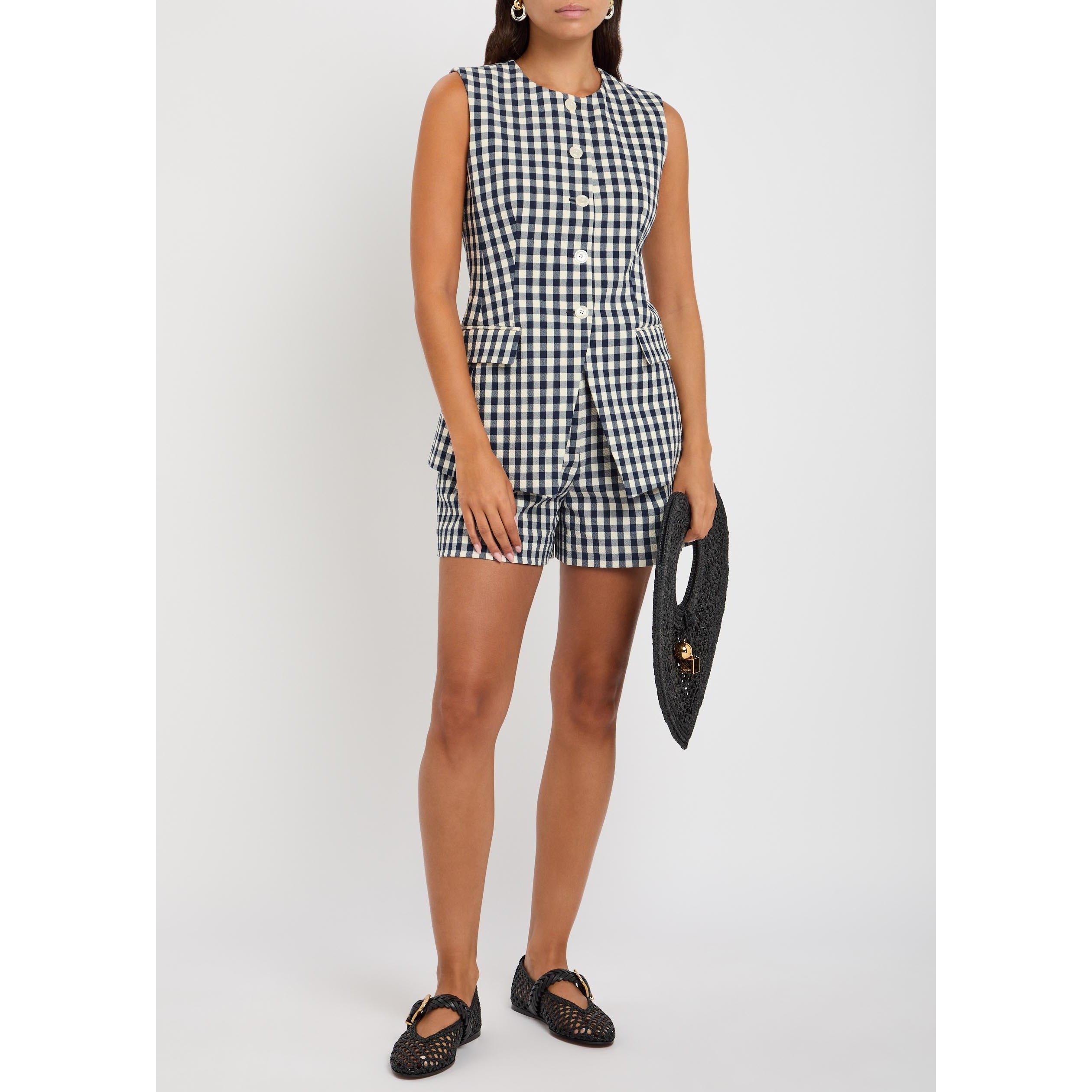 NAVY AND OTHER - Veronica Beard - Women's Lois Cotton Slim-Fit Vest - 5