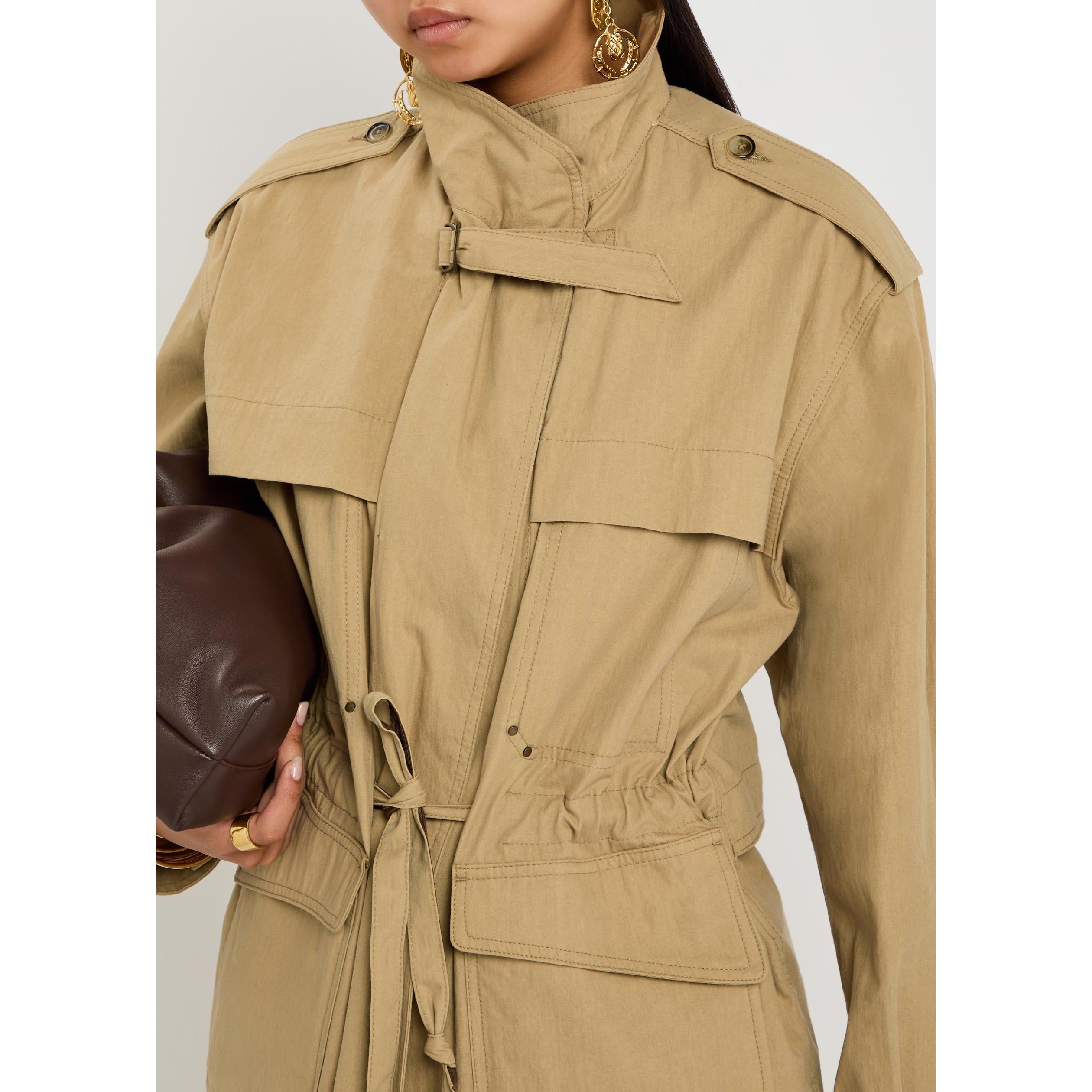 KHAKI - Isabel Marant - Women's Adelys Cotton Oversized-Fit Trench Coat - 4