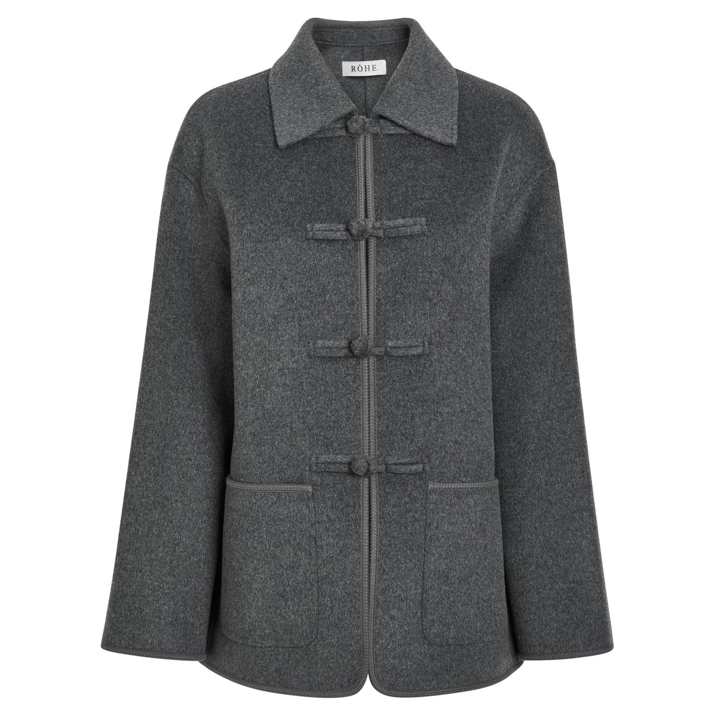 DARK GREY - Rohe - DOUBLE-FACED WOOL PANKOU CLOSU