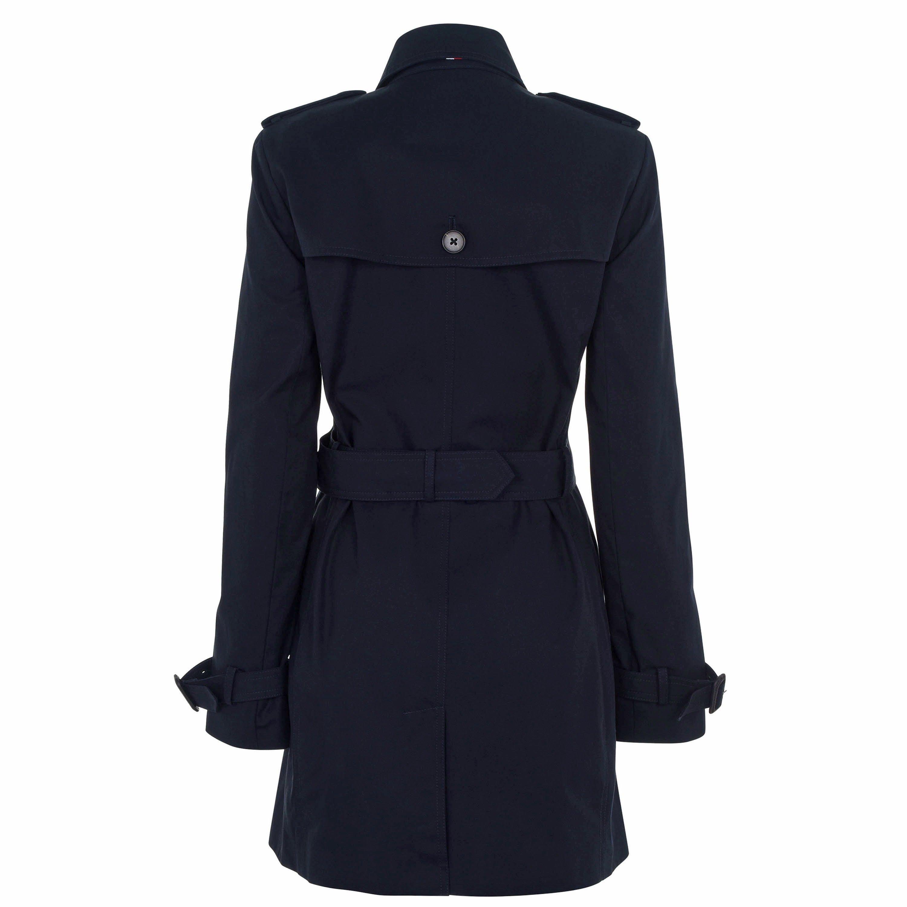 Meia-noite 403 - Tommy Hilfiger - Women's Single-Breasted Cotton Long Sleeve Trench Coat - 10