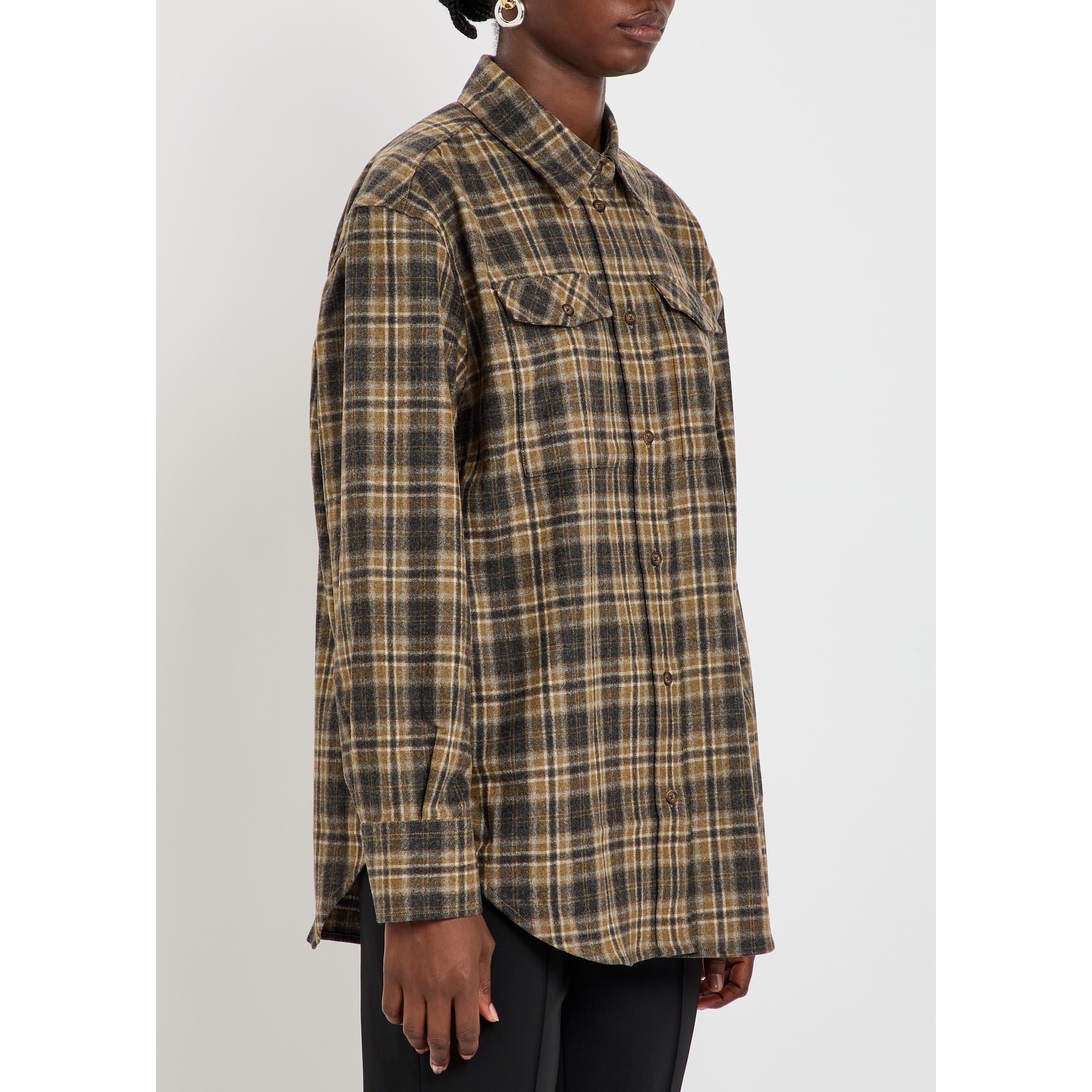 BROWN AND OTHER - Rohe - Women's Checked Wool Relaxed-Fit Overshirt - 2