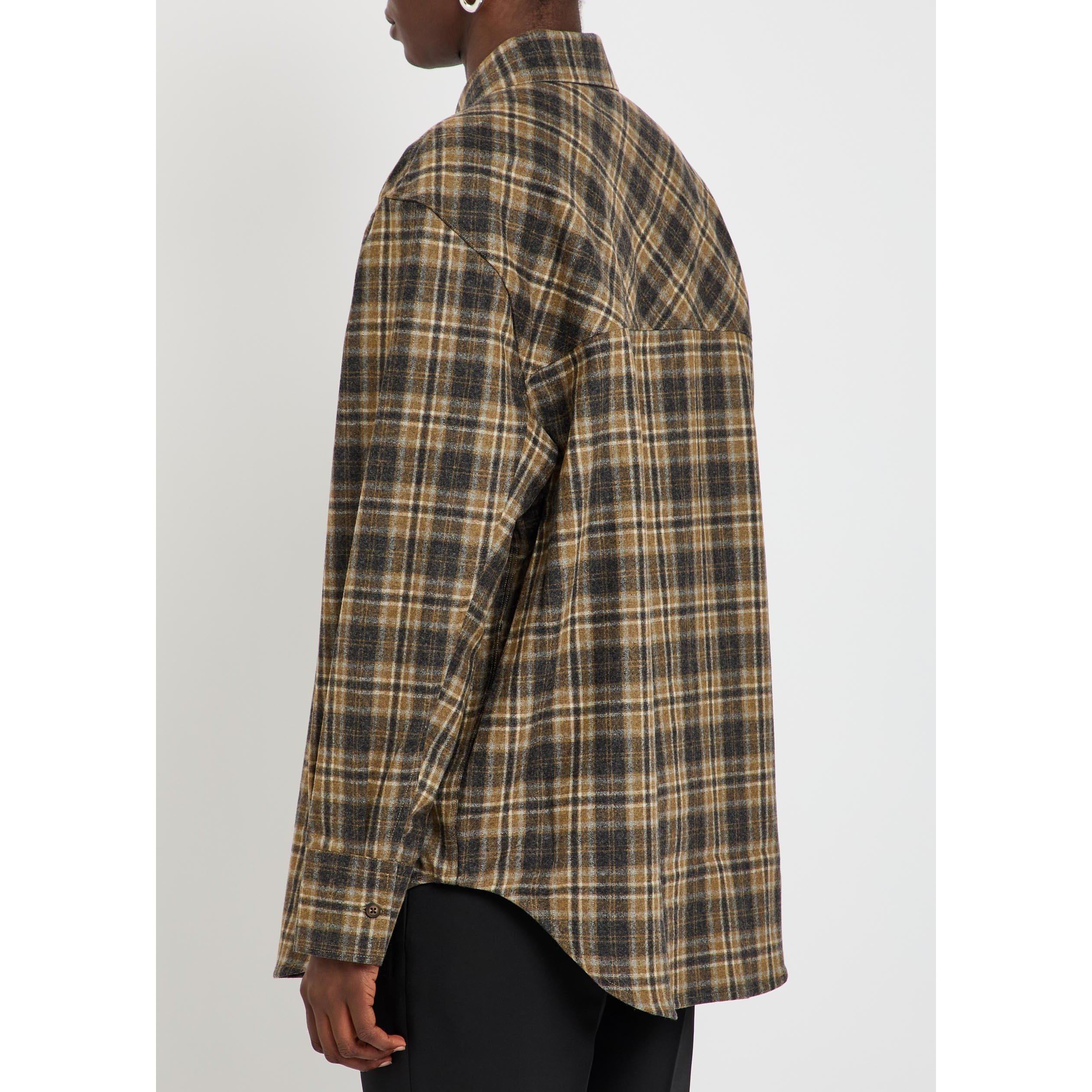 BROWN AND OTHER - Rohe - Women's Checked Wool Relaxed-Fit Overshirt - 3