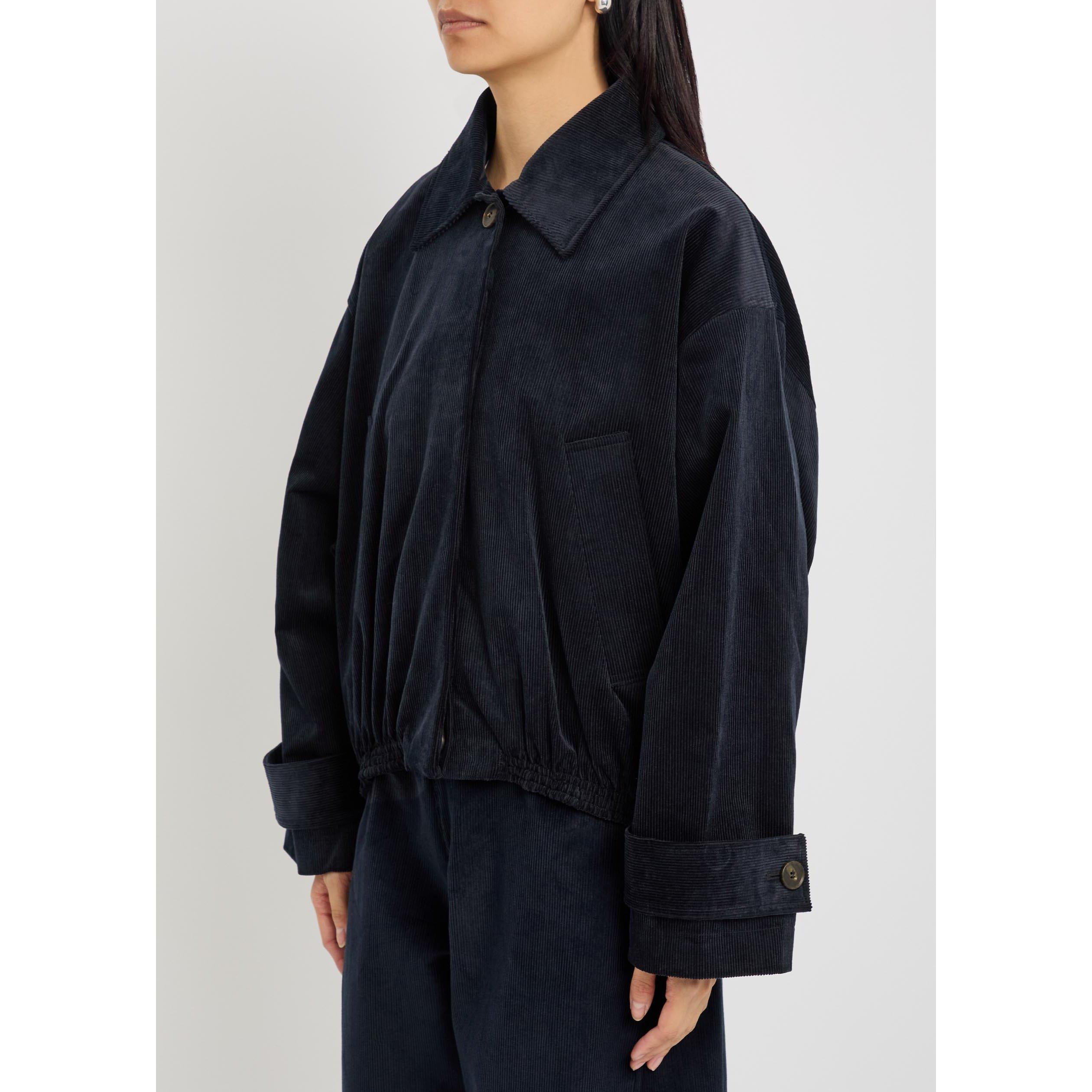BLACK - Rohe - Women's Corduroy Oversized-Fit Bomber Jacket - 2