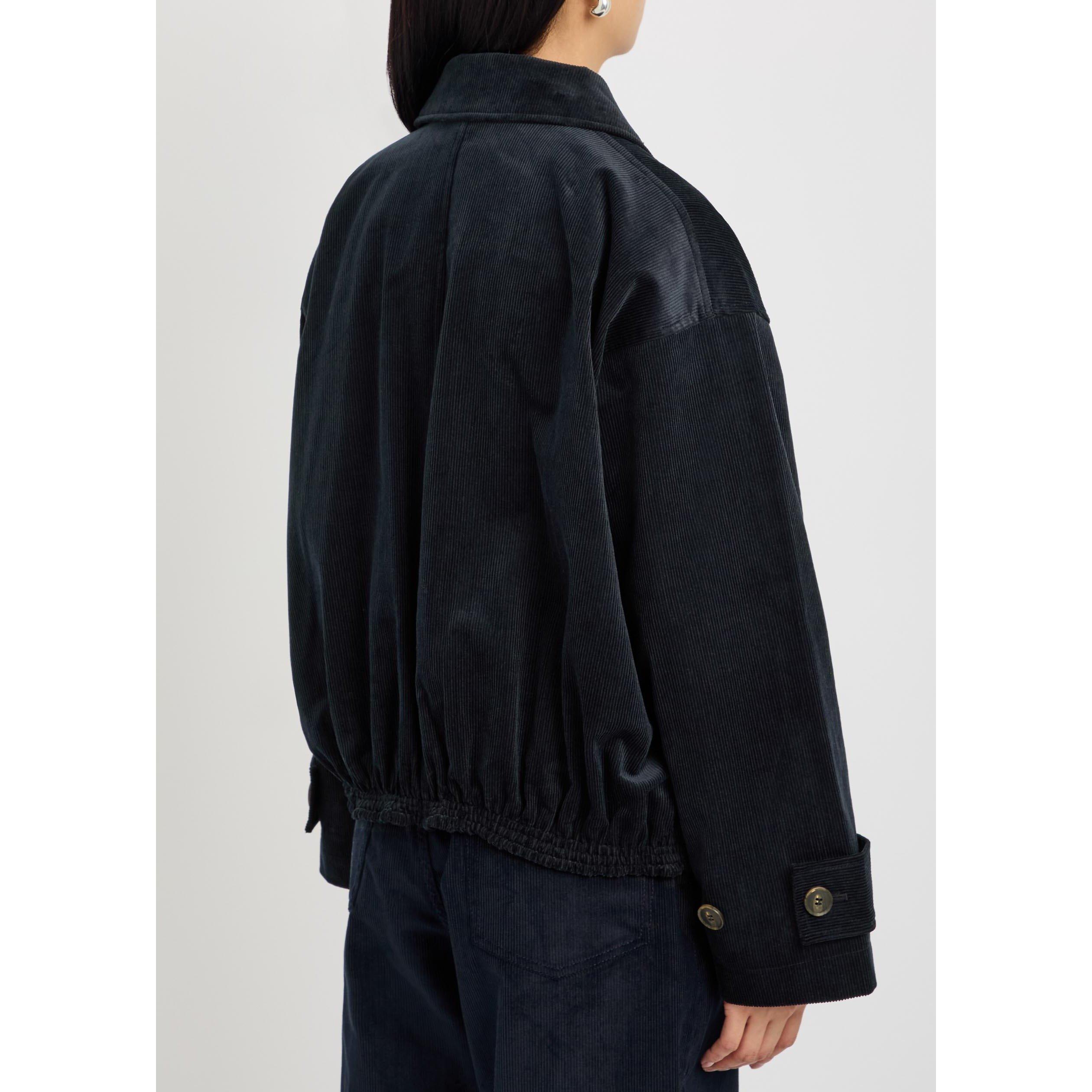 BLACK - Rohe - Women's Corduroy Oversized-Fit Bomber Jacket - 3