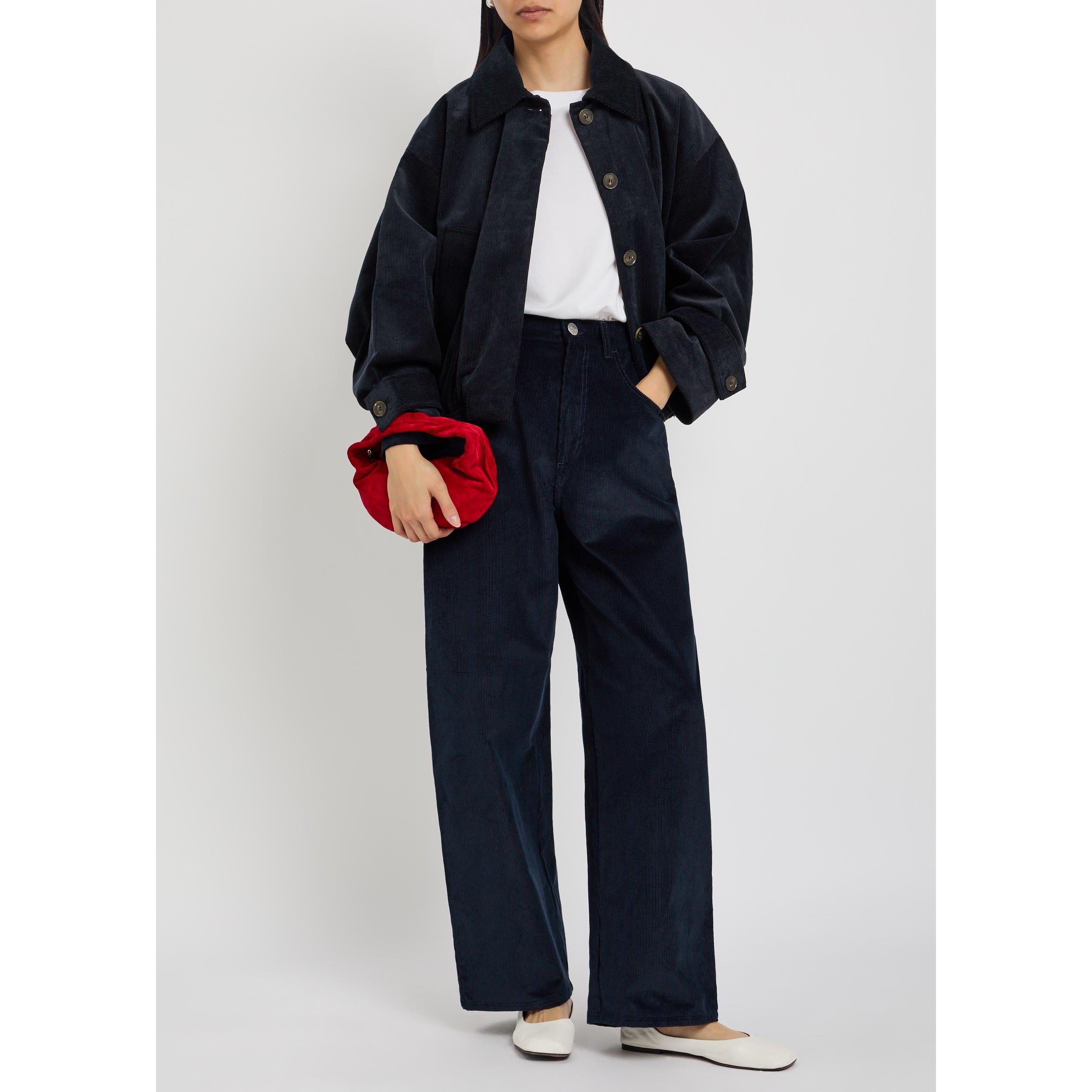 BLACK - Rohe - Women's Corduroy Oversized-Fit Bomber Jacket - 5
