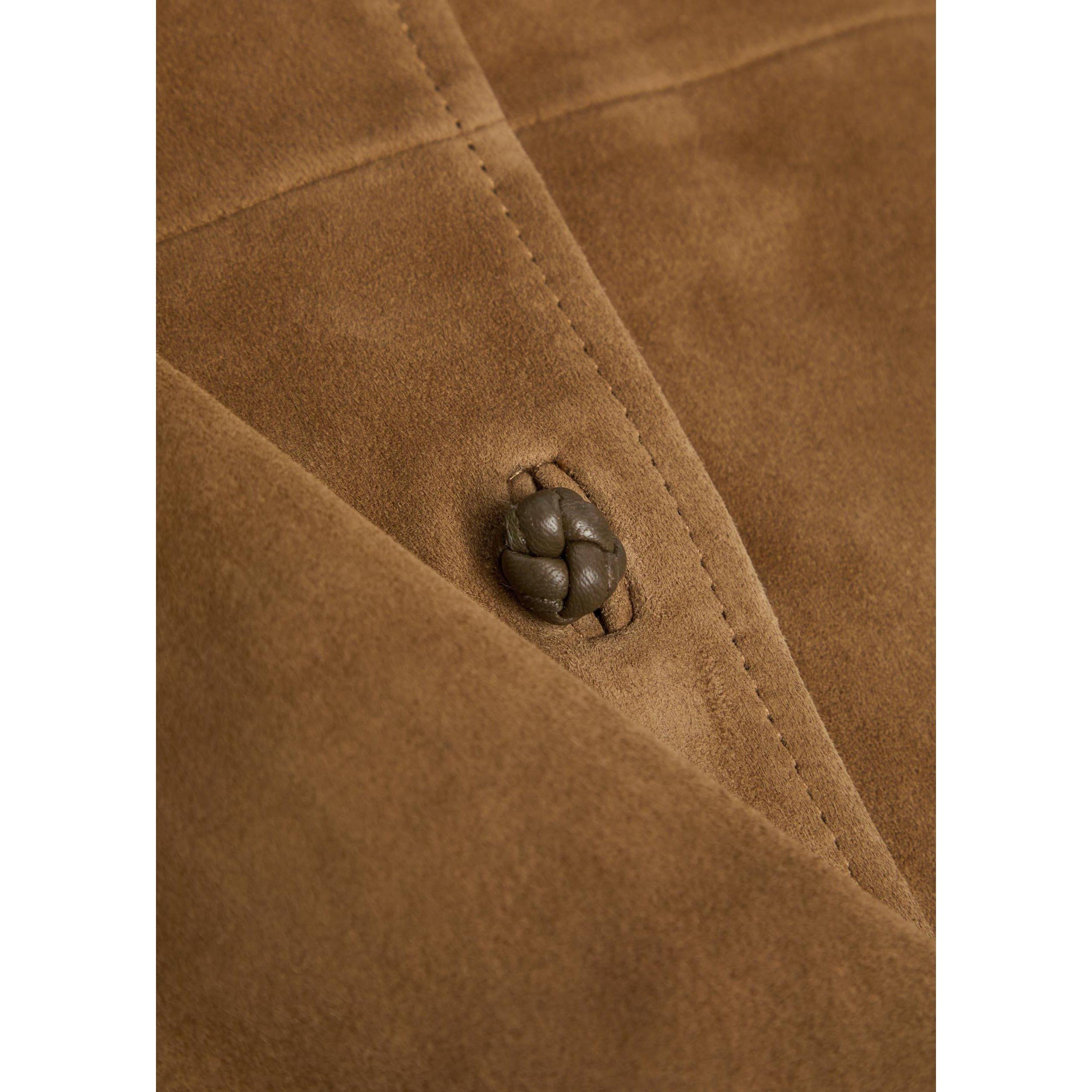 DARK BROWN - Rohe - Women's Pankou Suede Overshirt - 4