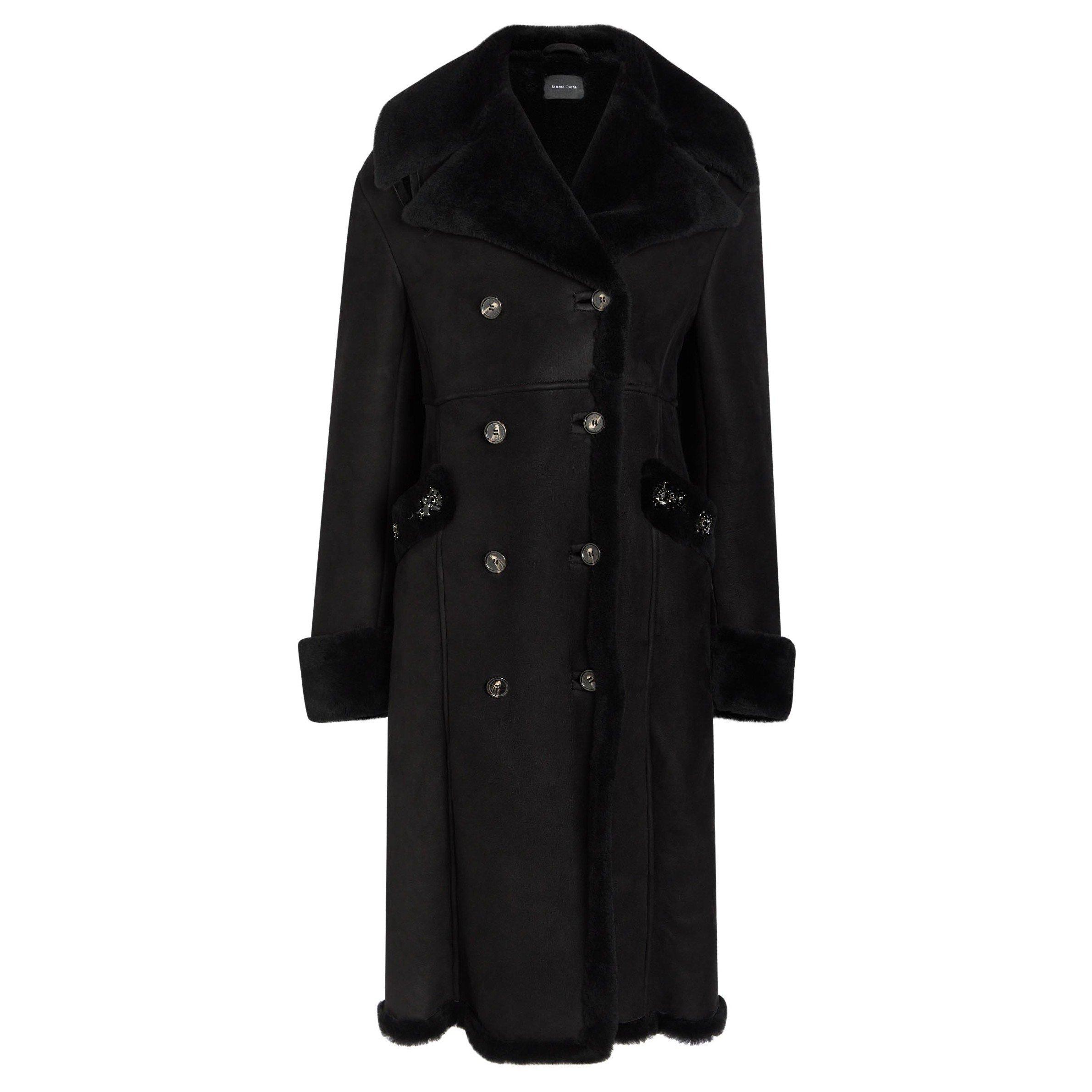 BLACK - Simone Rocha - DOUBLE BREASTED SHEEPSKIN SLAS - 1