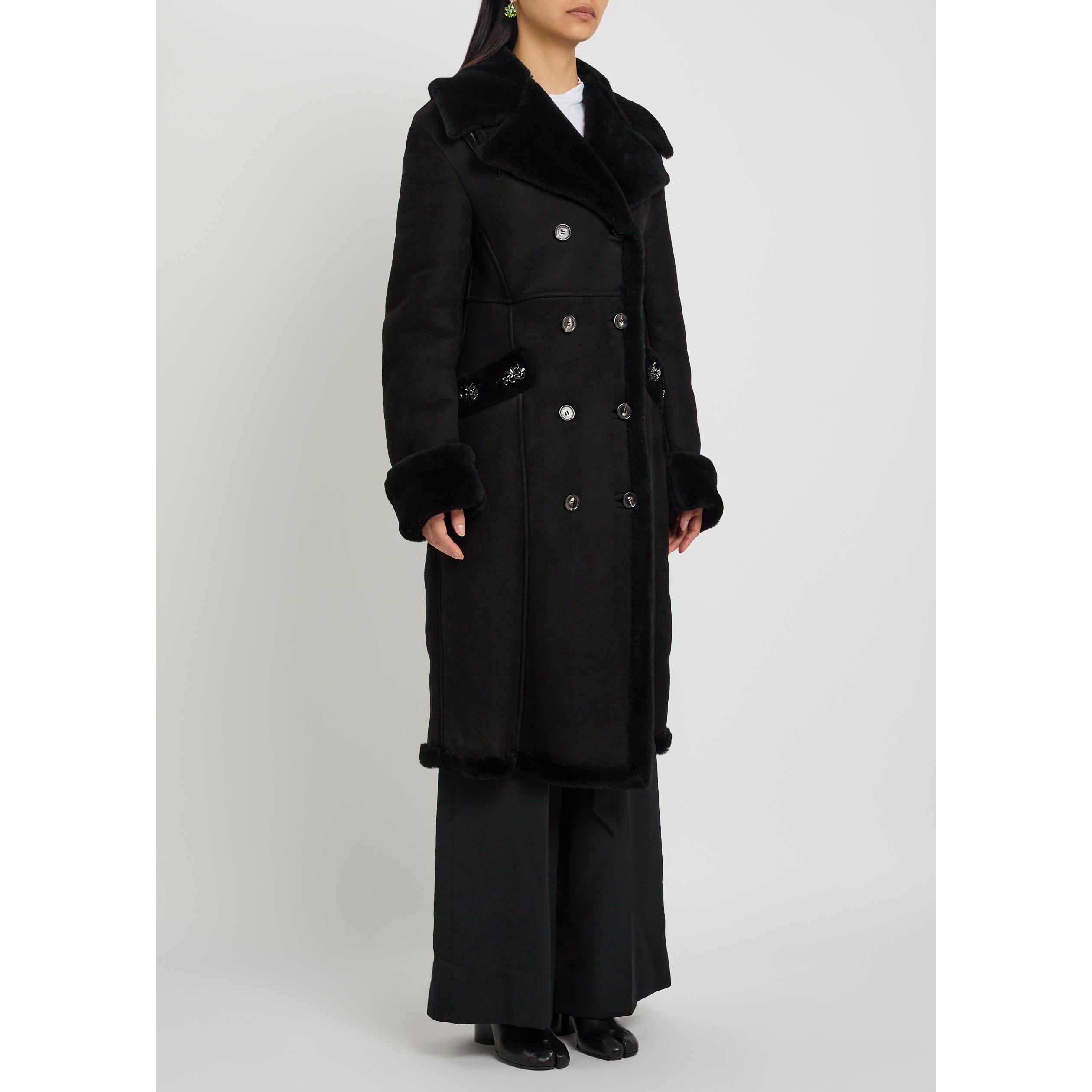 BLACK - Simone Rocha - DOUBLE BREASTED SHEEPSKIN SLAS - 2