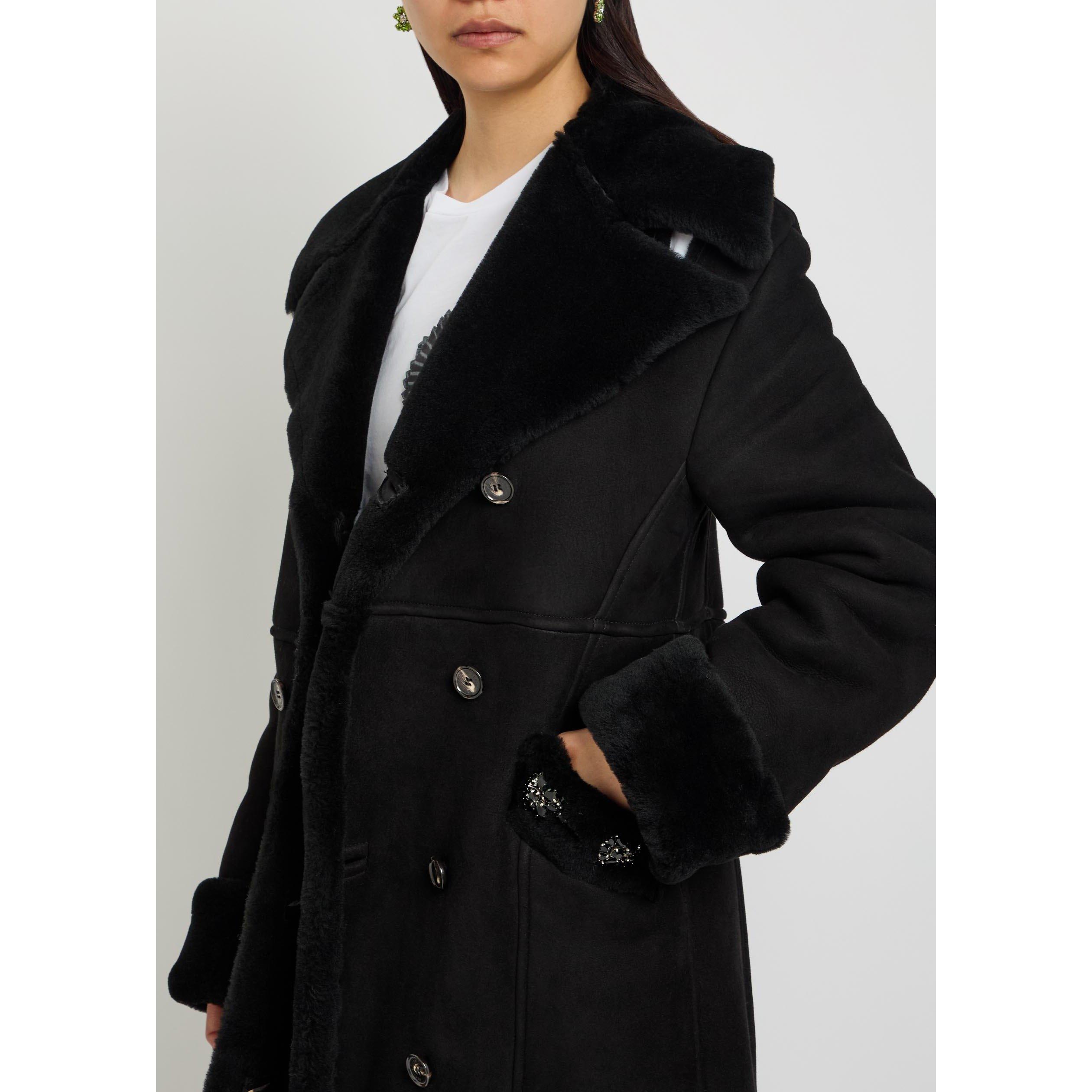 BLACK - Simone Rocha - DOUBLE BREASTED SHEEPSKIN SLAS - 4
