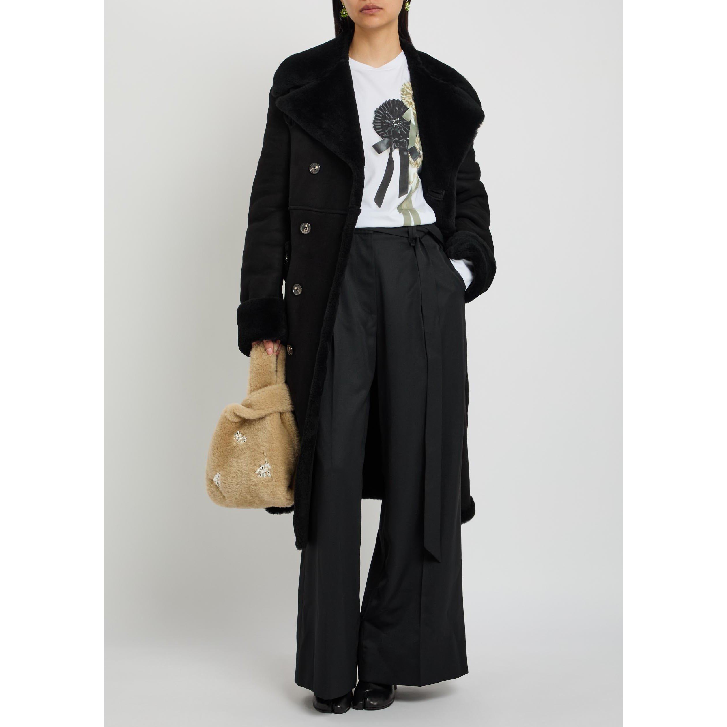 BLACK - Simone Rocha - DOUBLE BREASTED SHEEPSKIN SLAS - 5