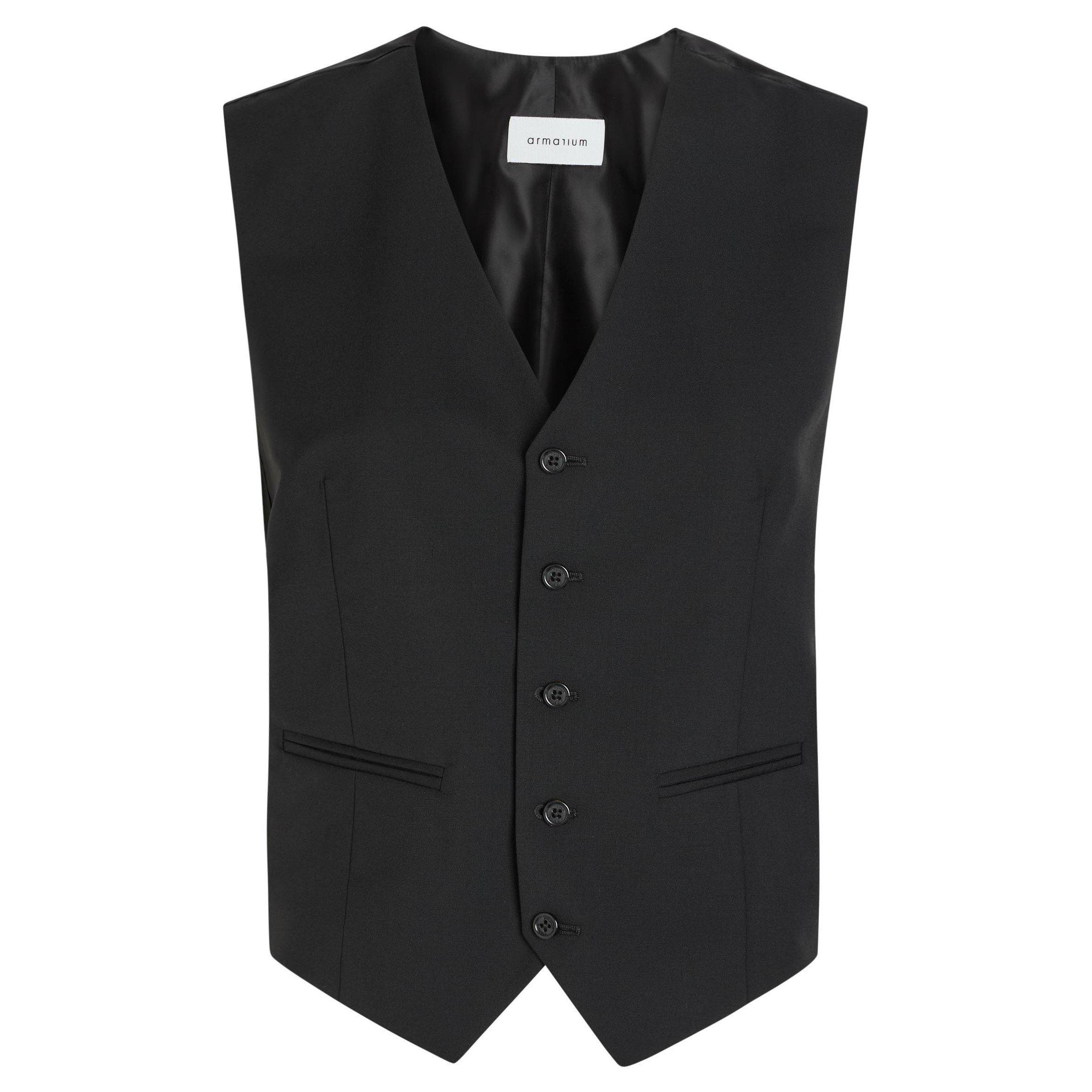 BLACK - Armarium - Women's Mark Wool Waistcoat - 1