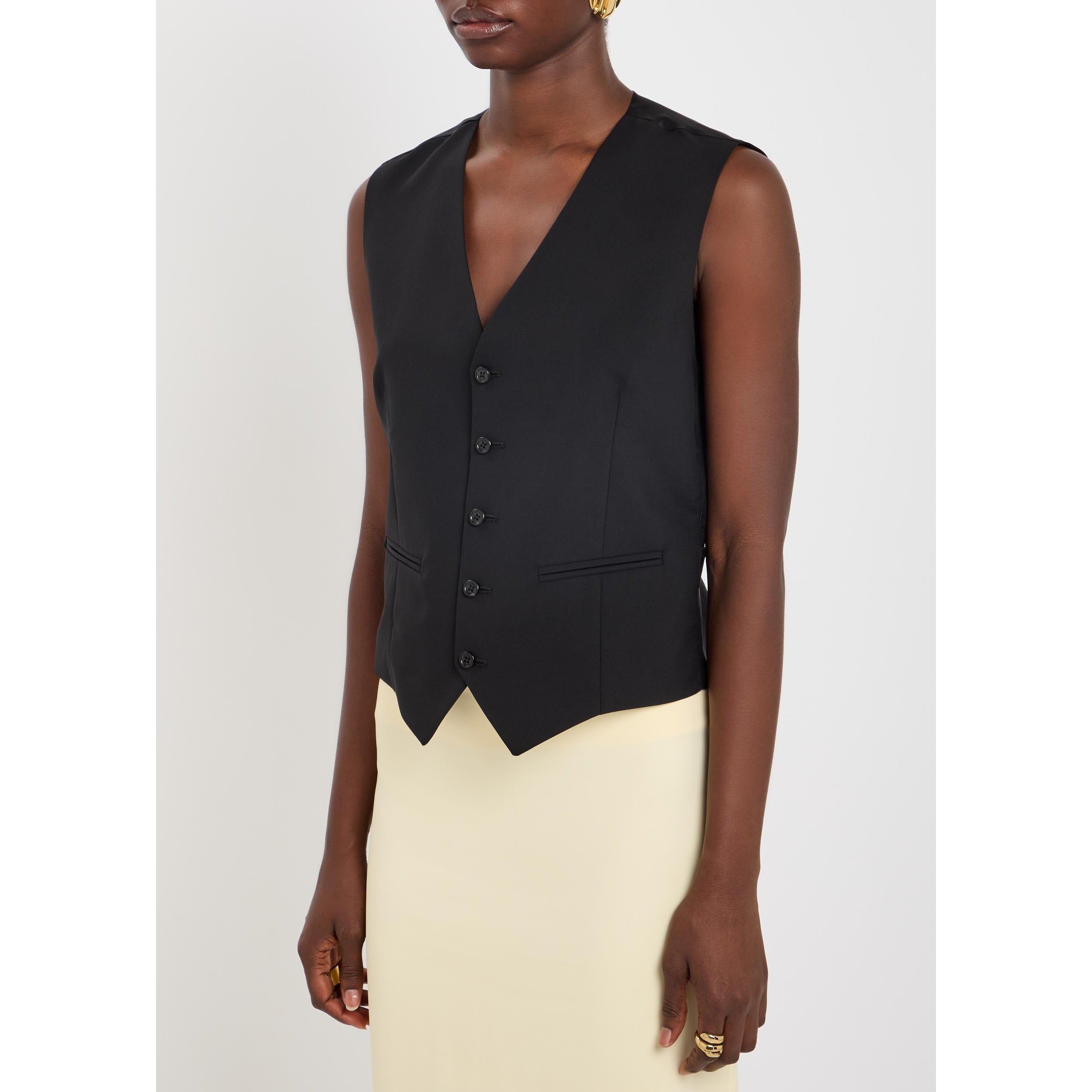 BLACK - Armarium - Women's Mark Wool Waistcoat - 2