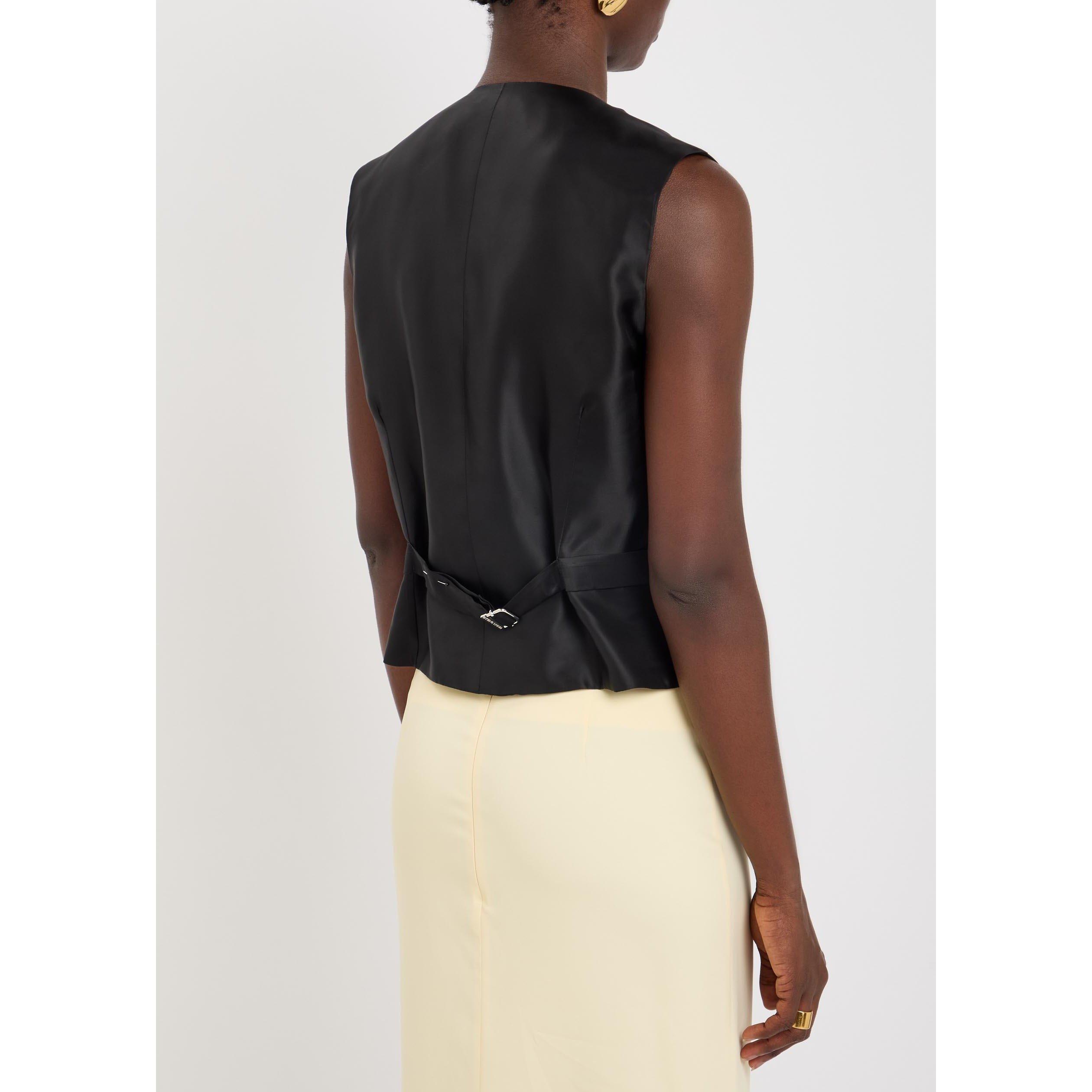 BLACK - Armarium - Women's Mark Wool Waistcoat - 3