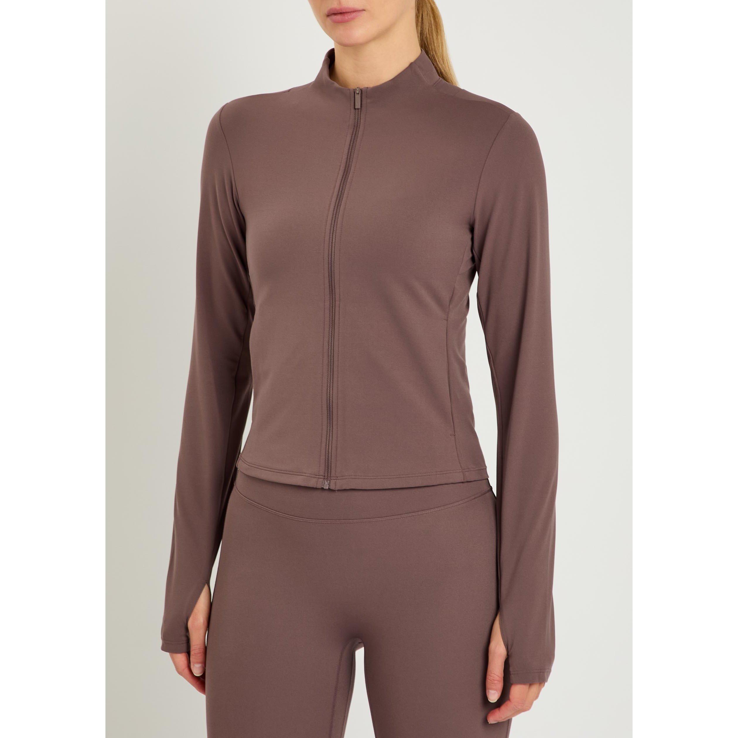 MAUVE - Nike - Women's Zenvy Full-Zip Long-Sleeve Slim-Fit Jacket - 2