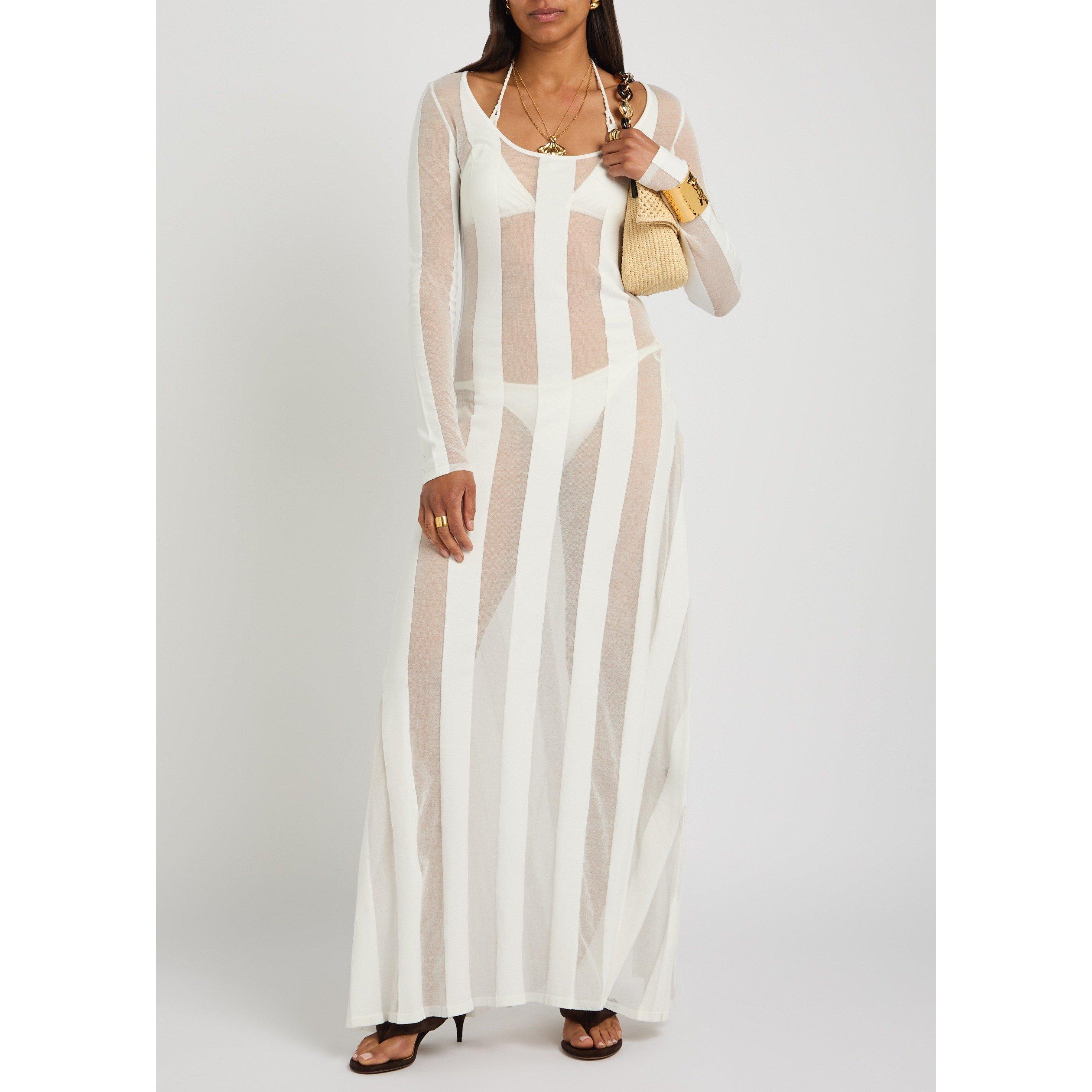 WHITE - Zeynep Arcay - SHEER KNIT GOWN - 5