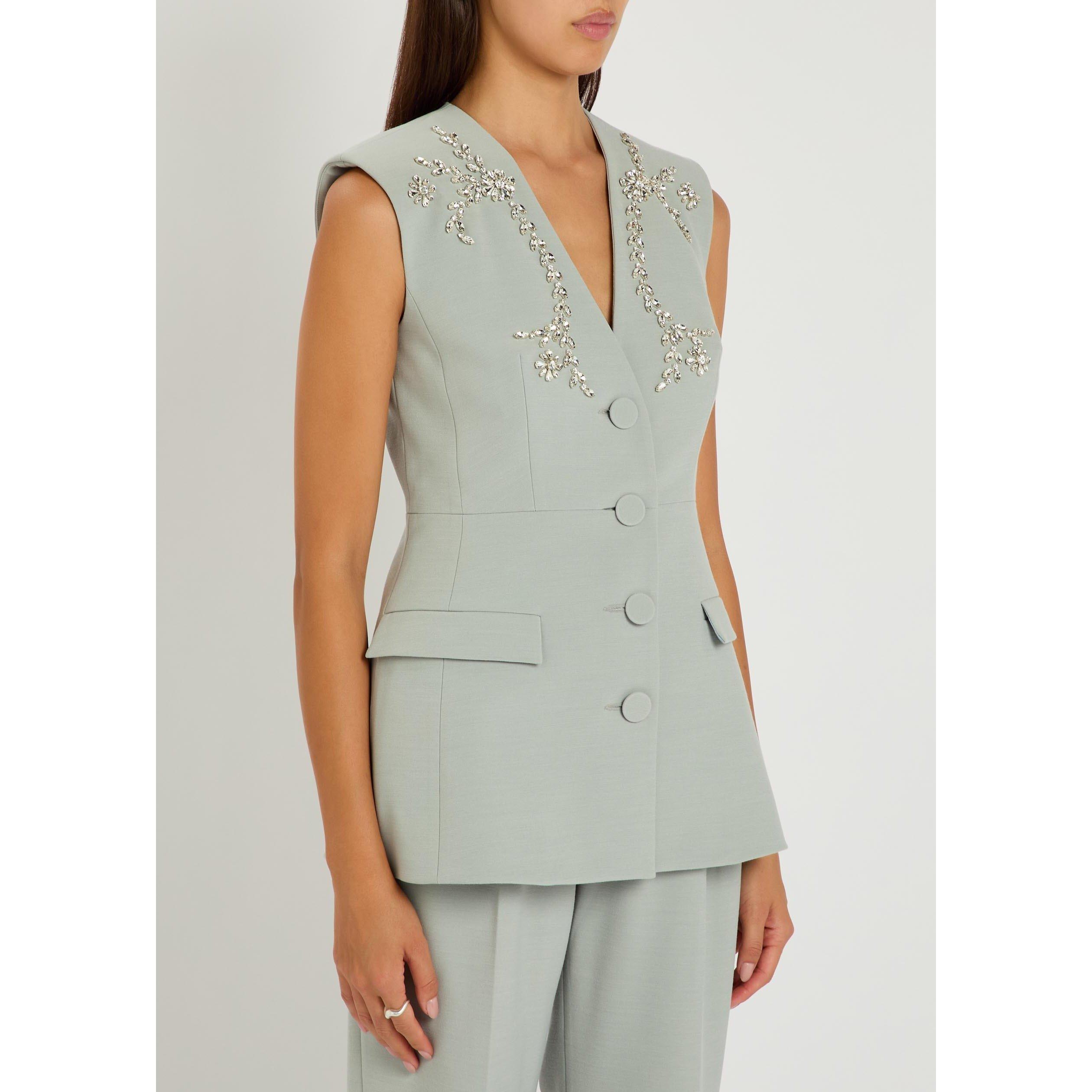GREY - Huishan Zhang - Women's Sigrid Embellished Waistcoat - 2