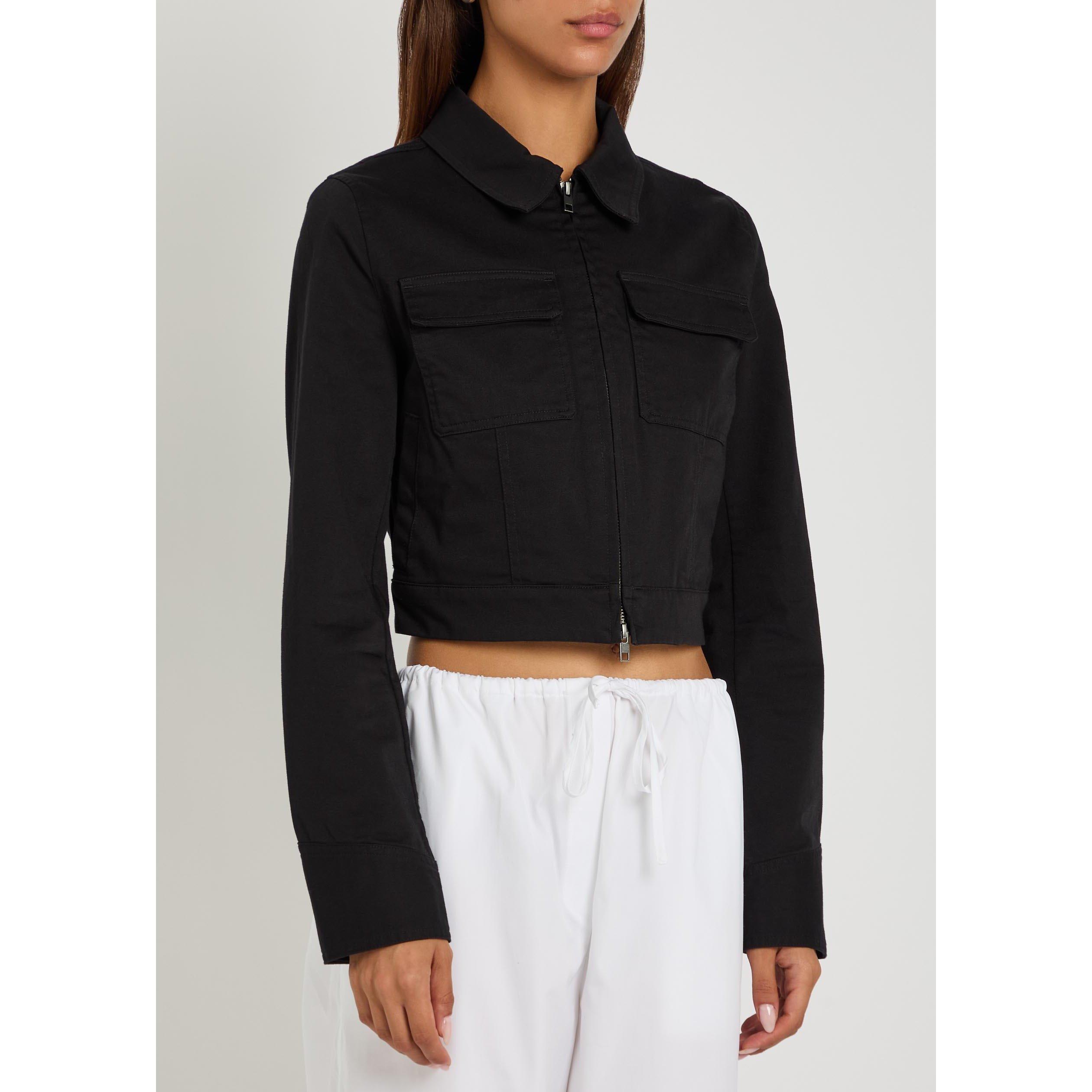 BLACK - Vince - J SHRUNKEN STRETCH COTTON JKT - 2