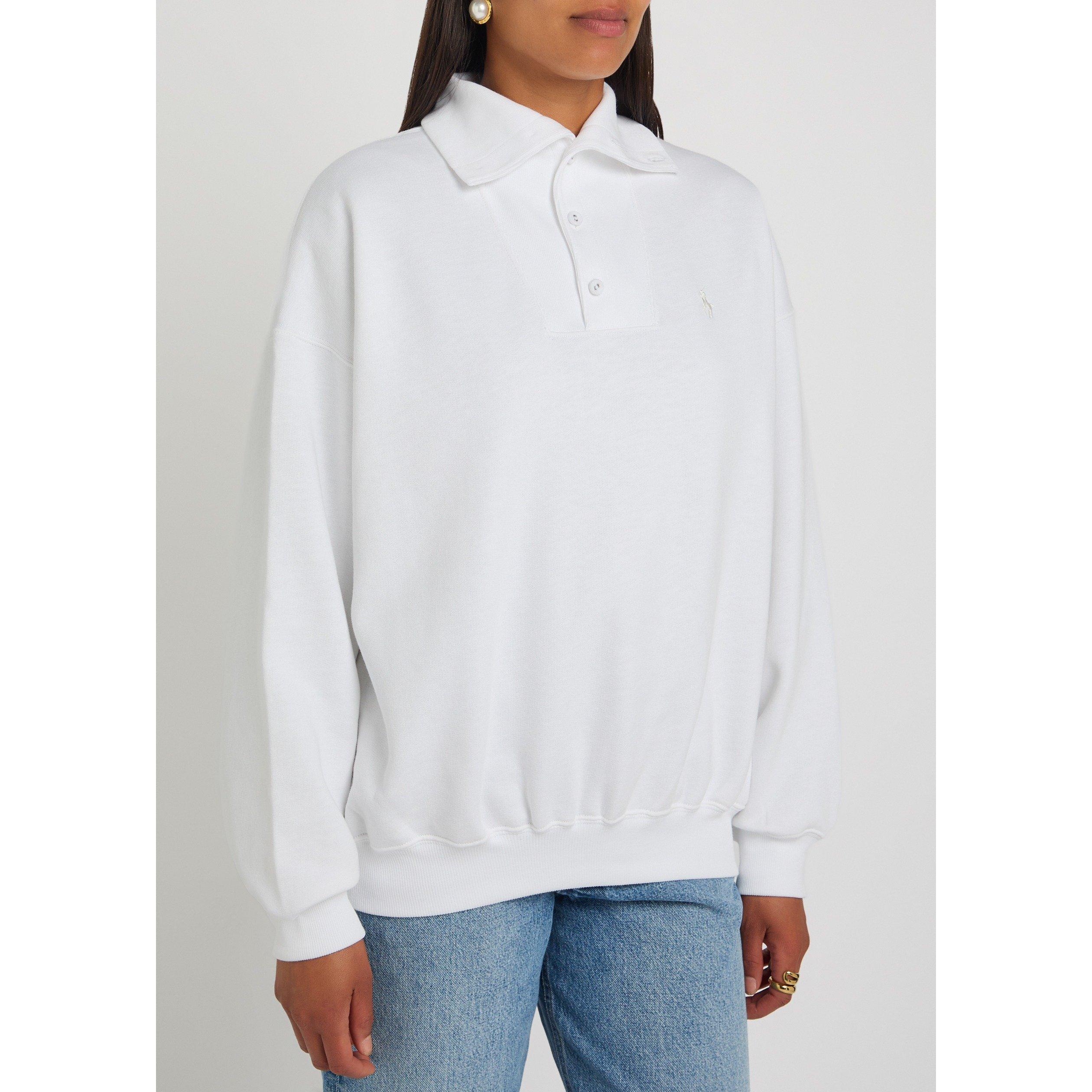 WHITE - Polo Ralph Lauren - Women's Knit Cotton Oversized-Fit Sweatshirt - 2