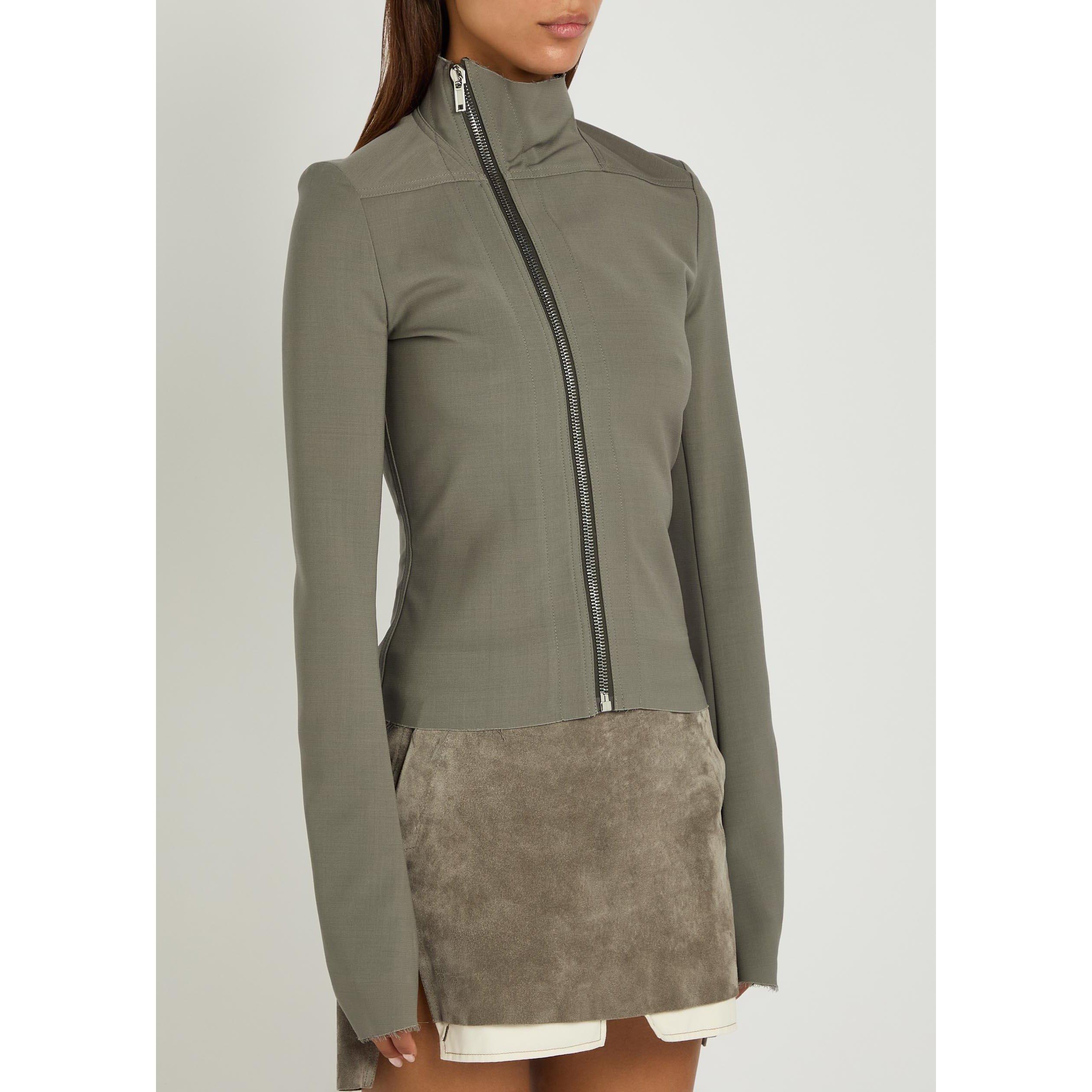 LIGHT GREY - Rick Owens - Women's Gary Wool Slim-Fit Softshell Jacket - 2