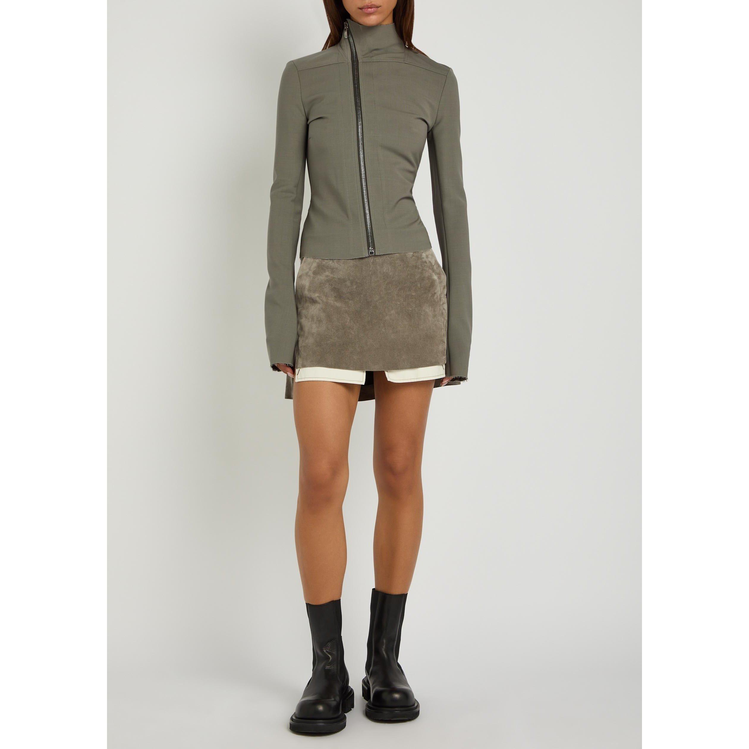 LIGHT GREY - Rick Owens - Women's Gary Wool Slim-Fit Softshell Jacket - 5