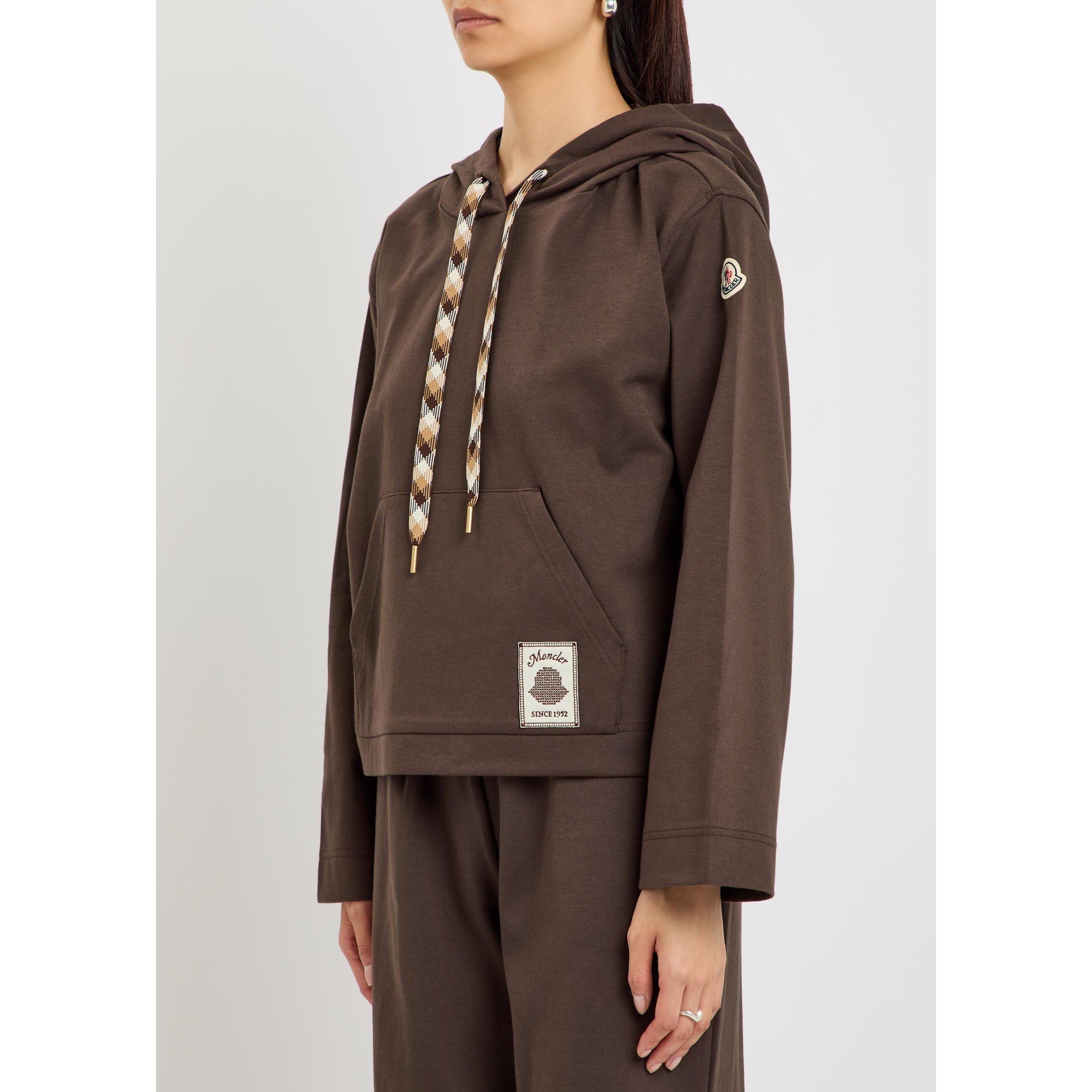 BROWN - Moncler - Women's Over the Head Cotton Hoodie - 2