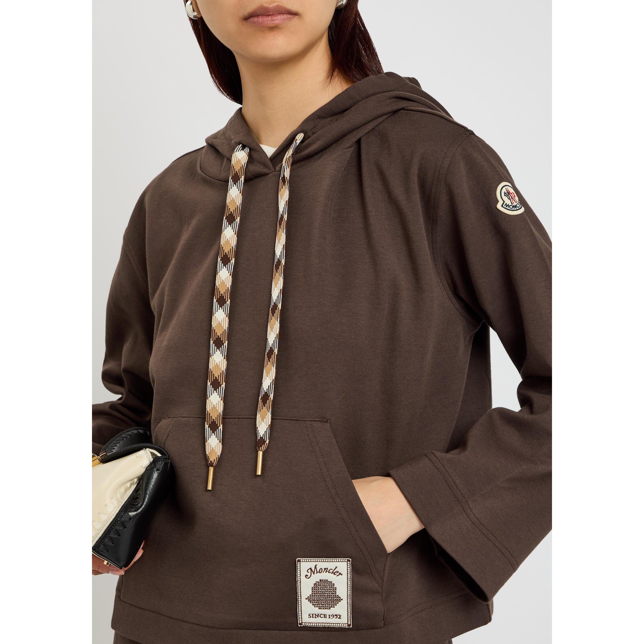 BROWN - Moncler - Women's Over the Head Cotton Hoodie - 4