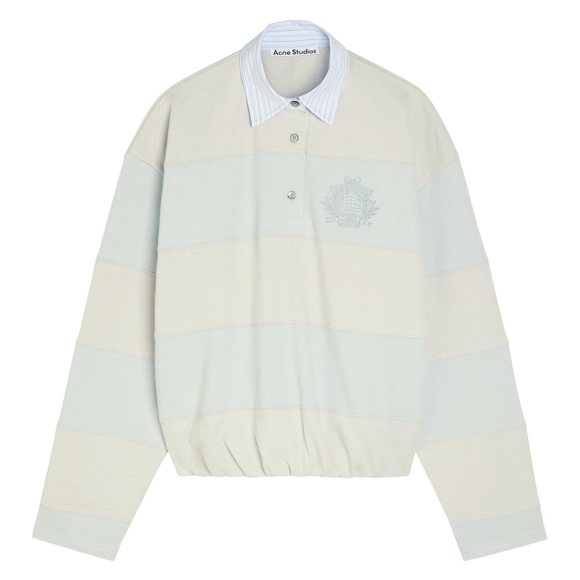 MULTICOLOURED - Acne Studios - Women's Striped Cotton Polo Sweatshirt - 1