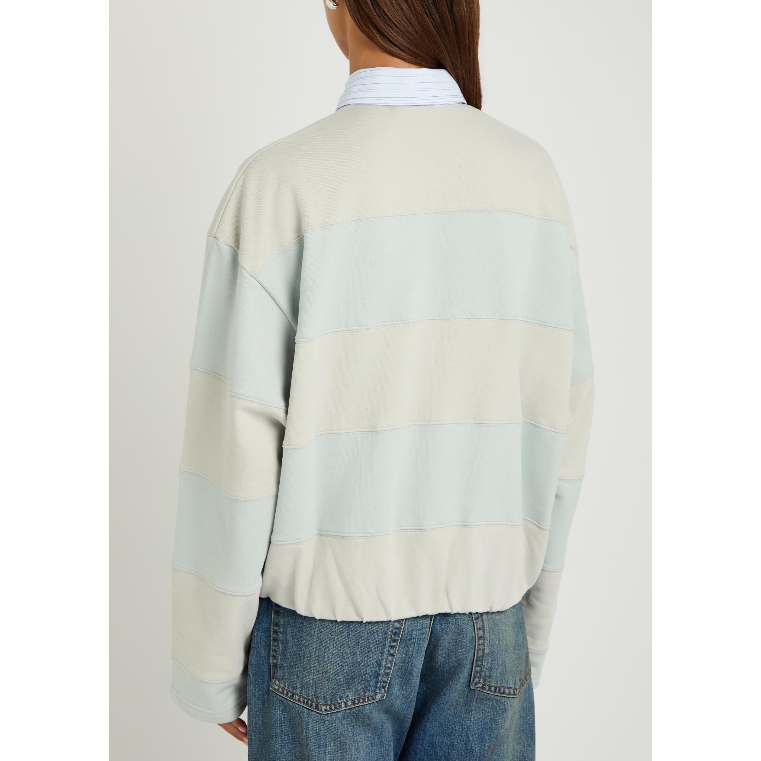 MULTICOLOURED - Acne Studios - Women's Striped Cotton Polo Sweatshirt - 3