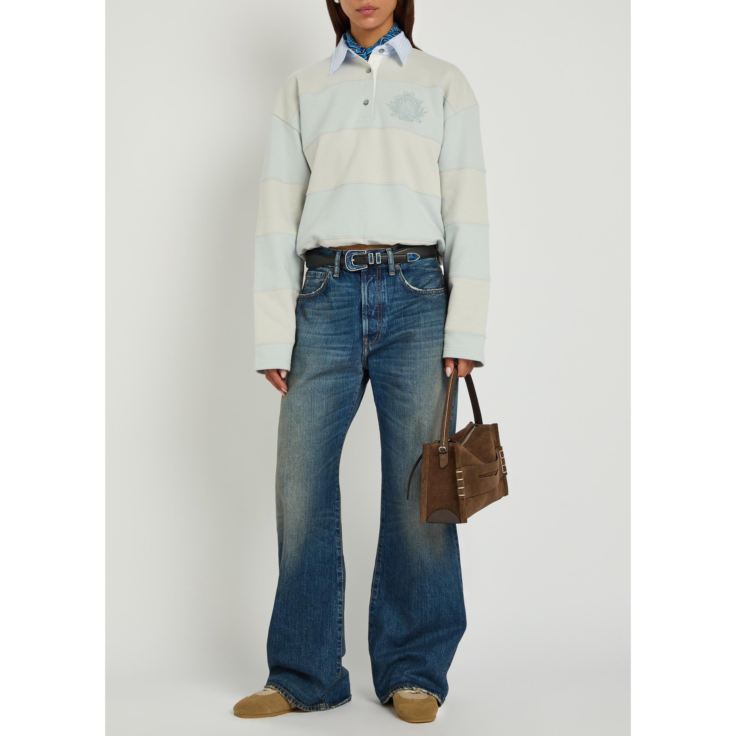 MULTICOLOURED - Acne Studios - Women's Striped Cotton Polo Sweatshirt - 5