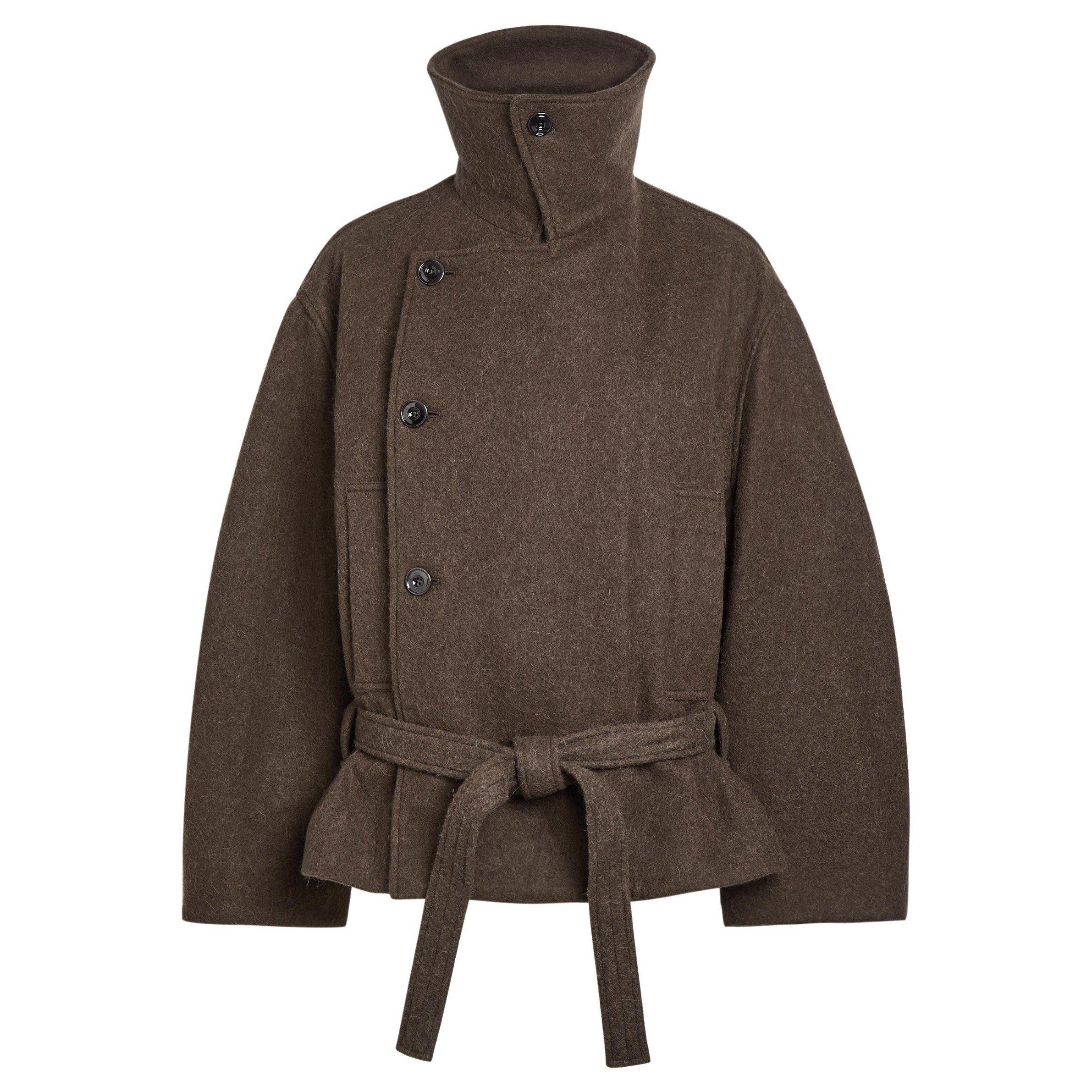 BROWN - Lemaire - Women's Short Wrap Wool Overcoat - 1