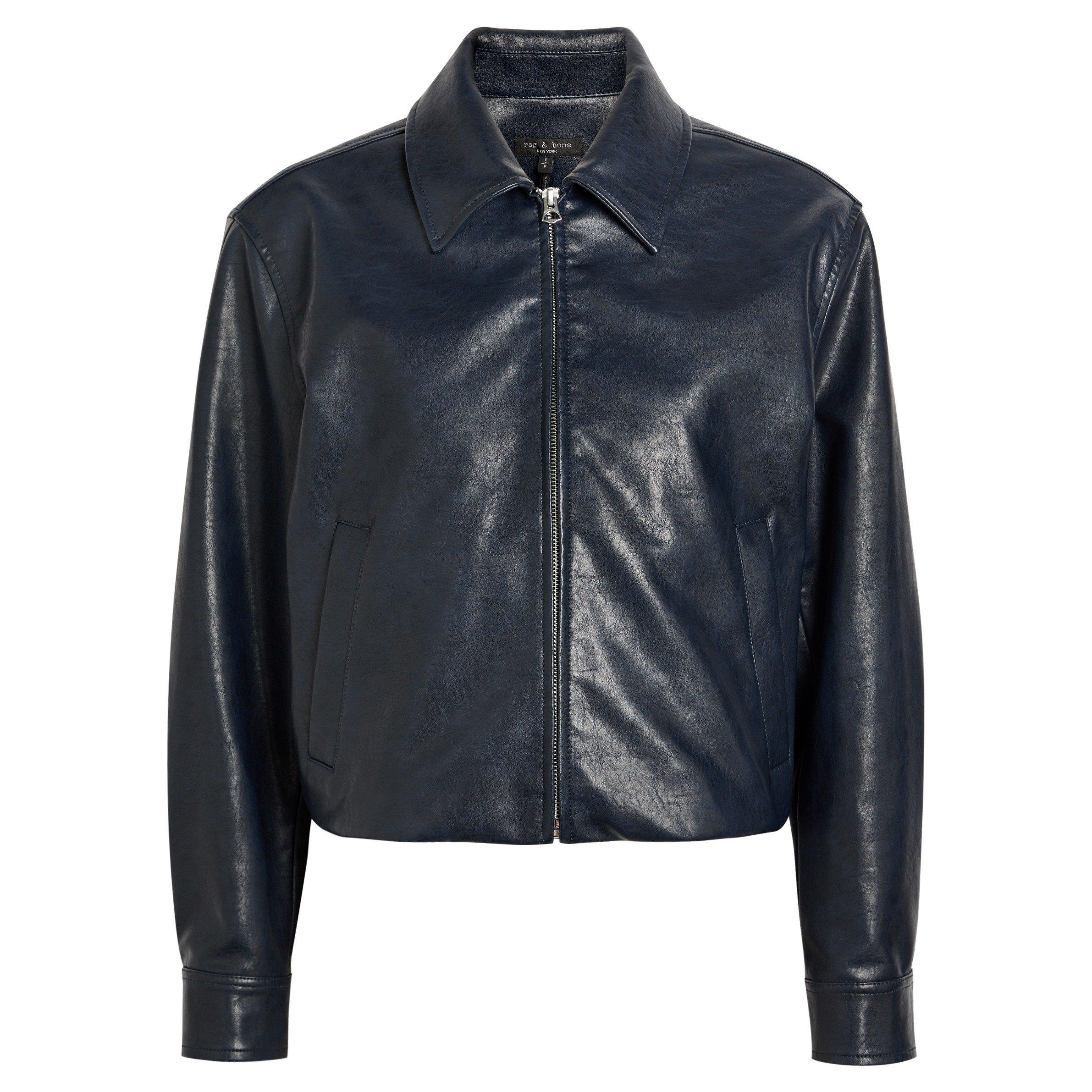 BLUE - Rag and Bone - KRISTA FAUX LEATHER JACKET - 1