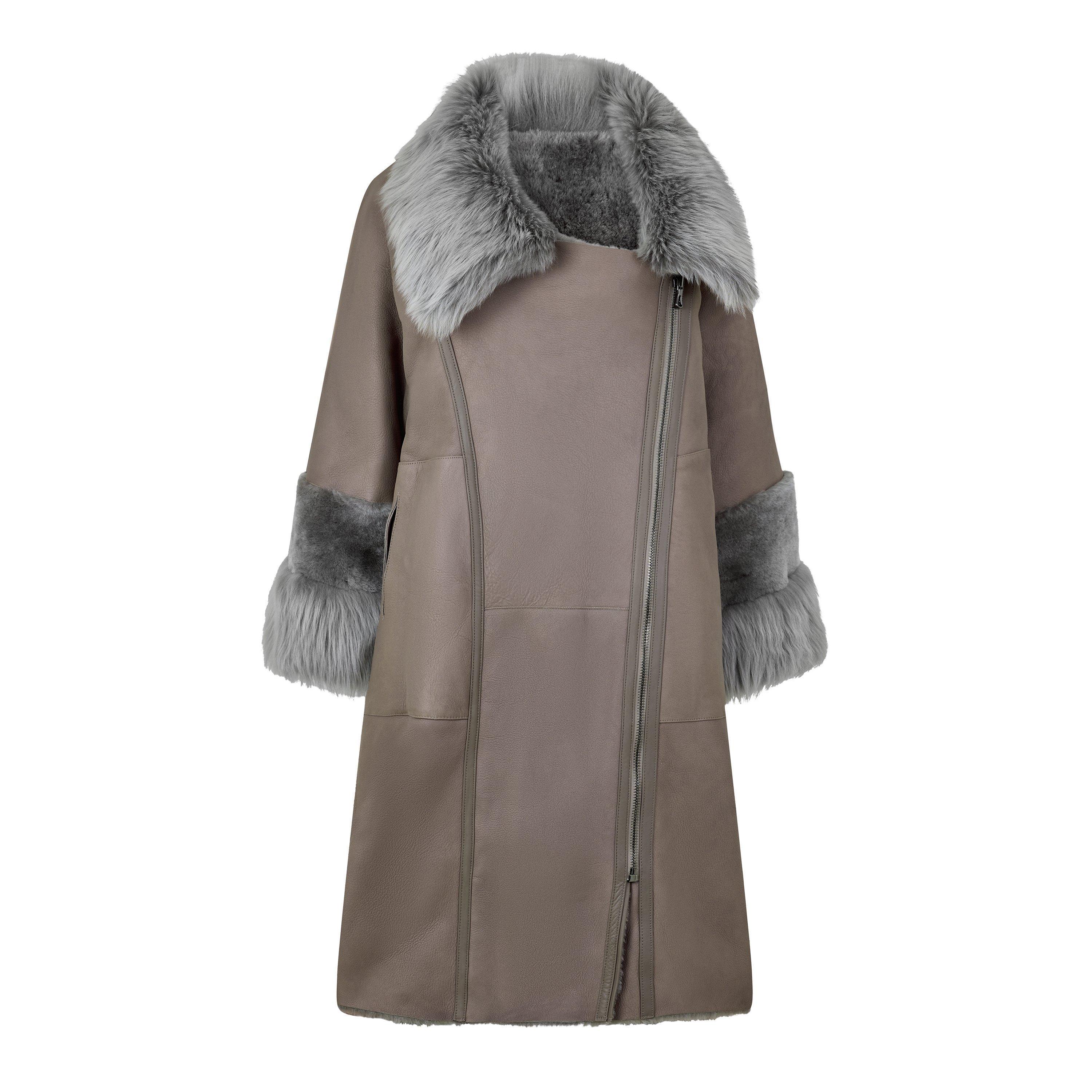 PEARL - Dom Goor - Women's CT Double Cuff Revers Sheepskin Overcoat - 1