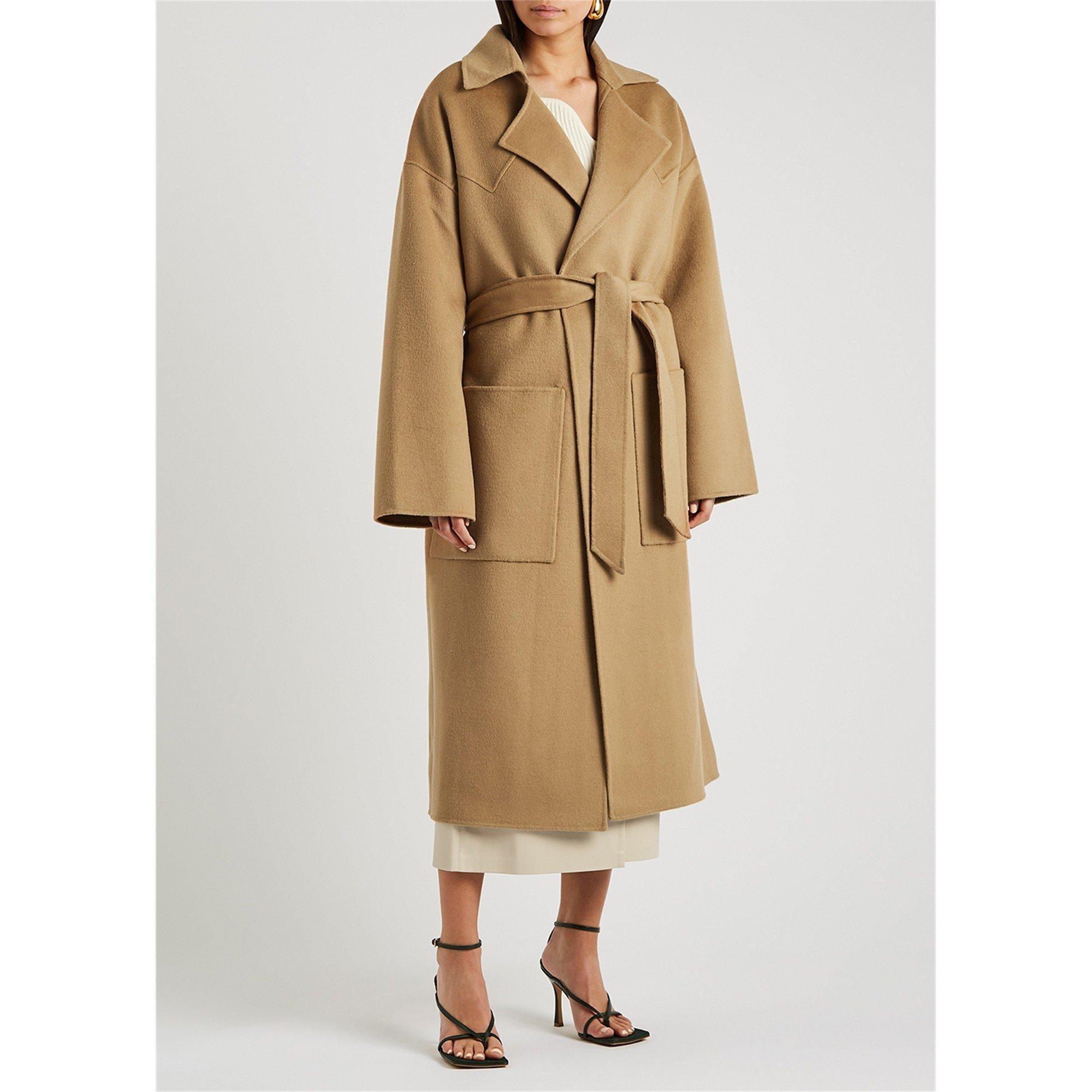 CAMEL - Nanushka - C ALAMO CONT WOOL TIE COAT - 2